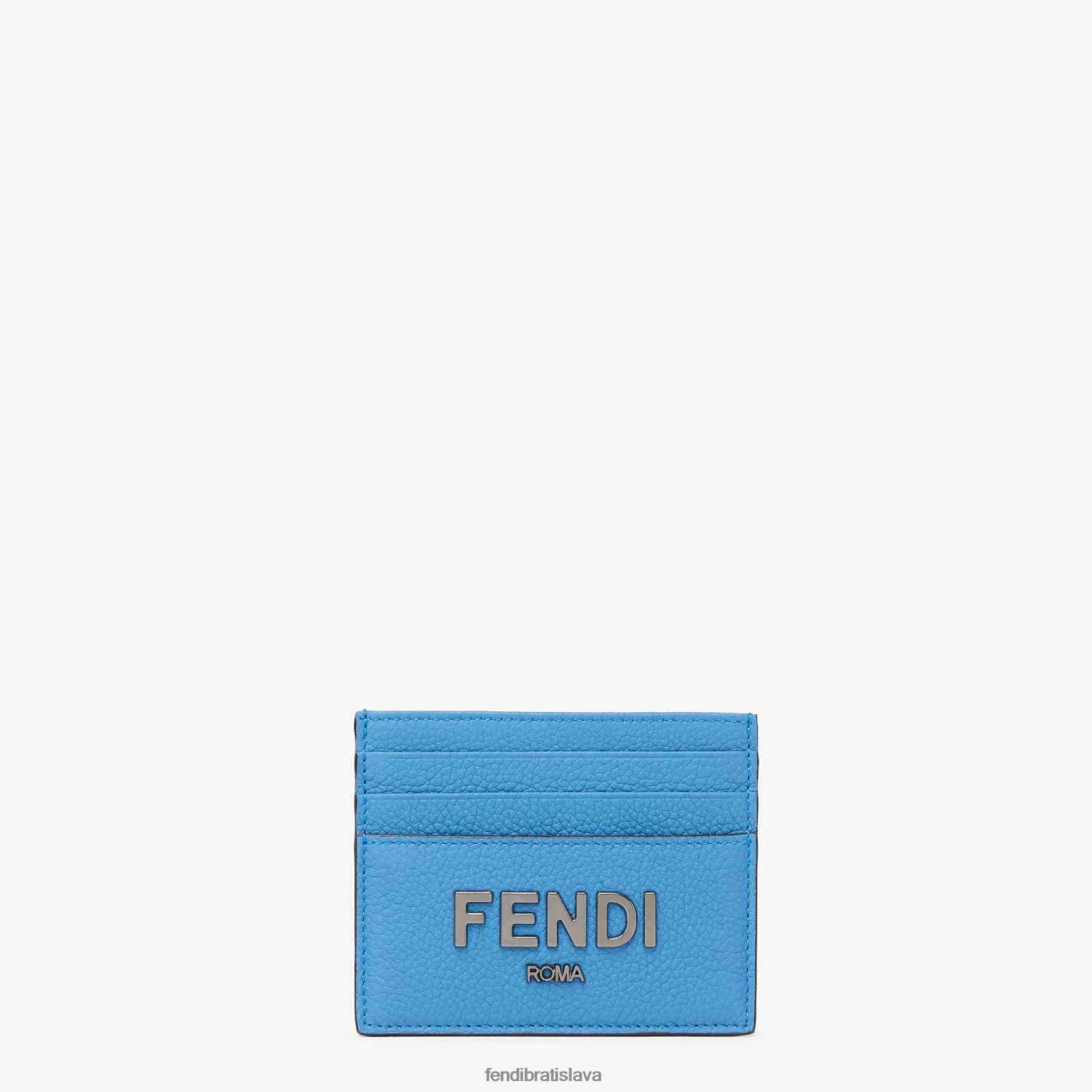 príslušenstvo Fendi podpisový kožený držiak na karty svetlo modrá muži 8NT4Z82611