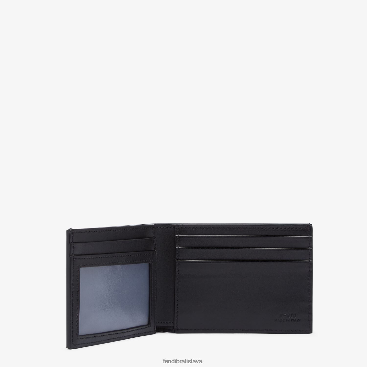 príslušenstvo Fendi shadow diagonal us dollar kožená bi-fold peňaženka čierna muži 8NT4Z82640