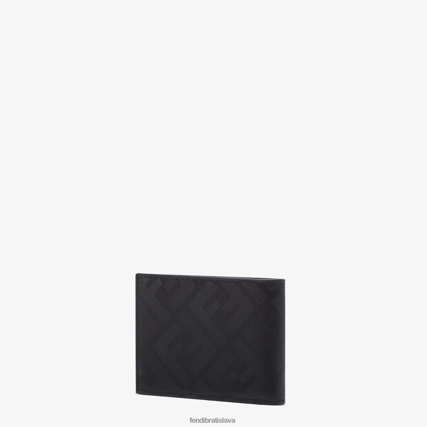 príslušenstvo Fendi shadow diagonal us dollar kožená bi-fold peňaženka čierna muži 8NT4Z82640