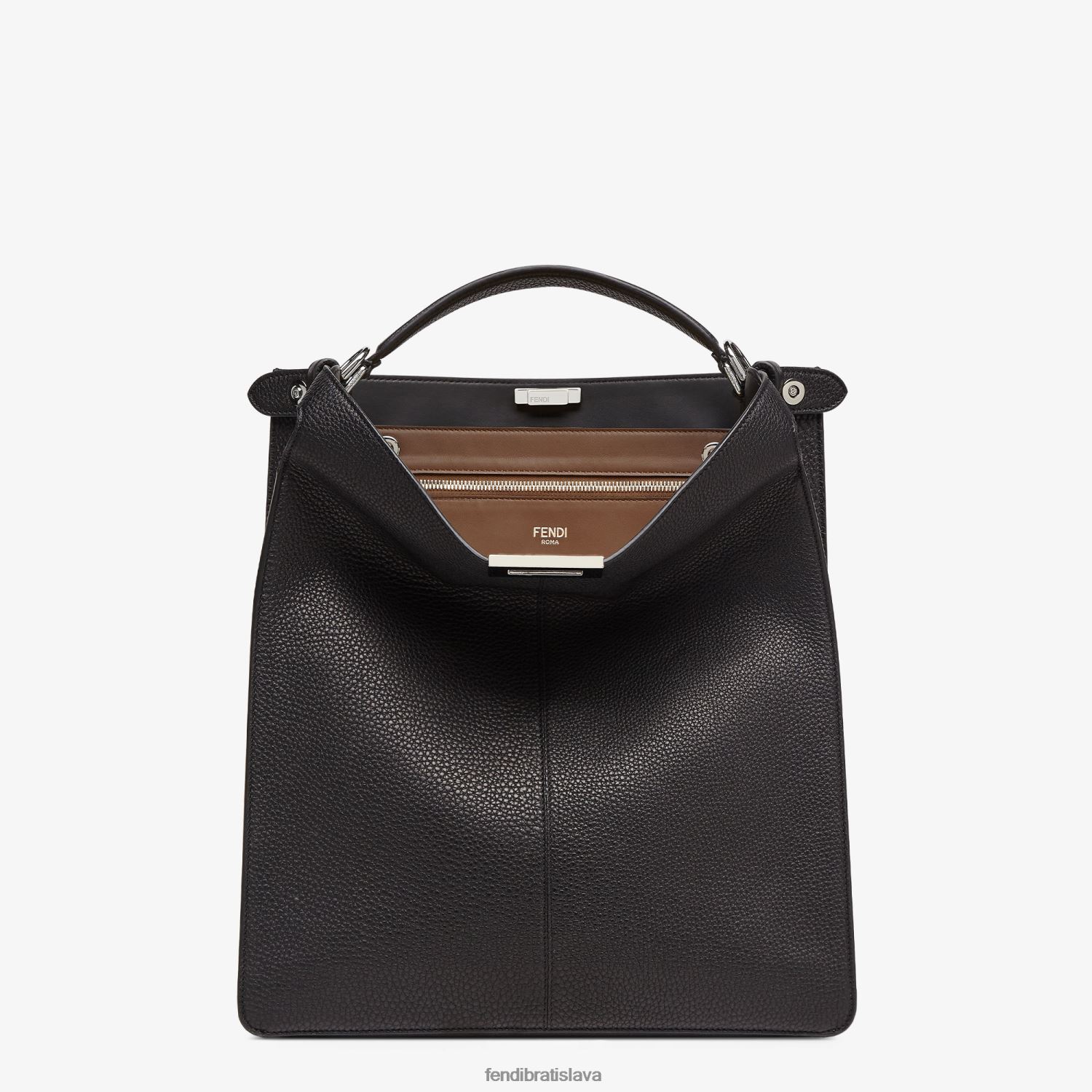 príslušenstvo Fendi Peekaboo iseeu tote kožená taška čierna muži 8NT4Z81822