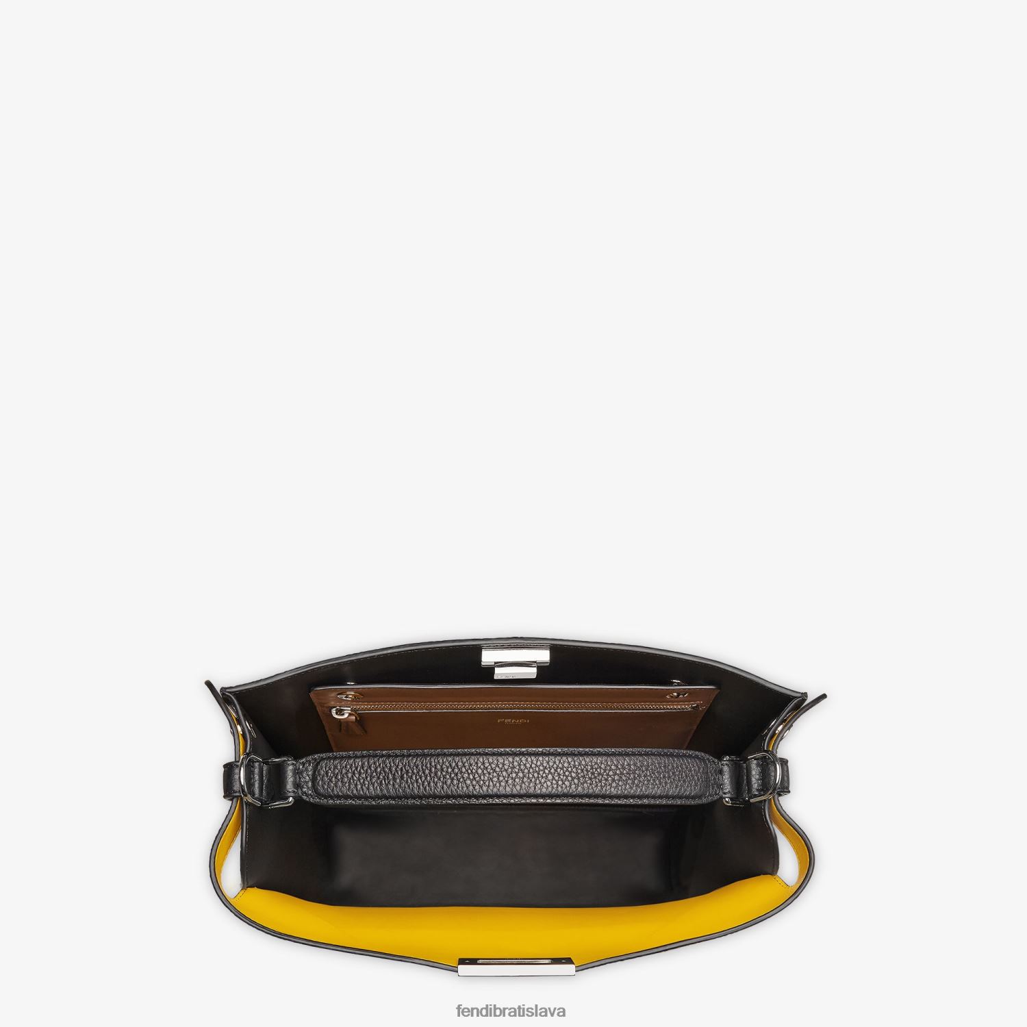 príslušenstvo Fendi Peekaboo iseeu tote kožená taška čierna muži 8NT4Z81822