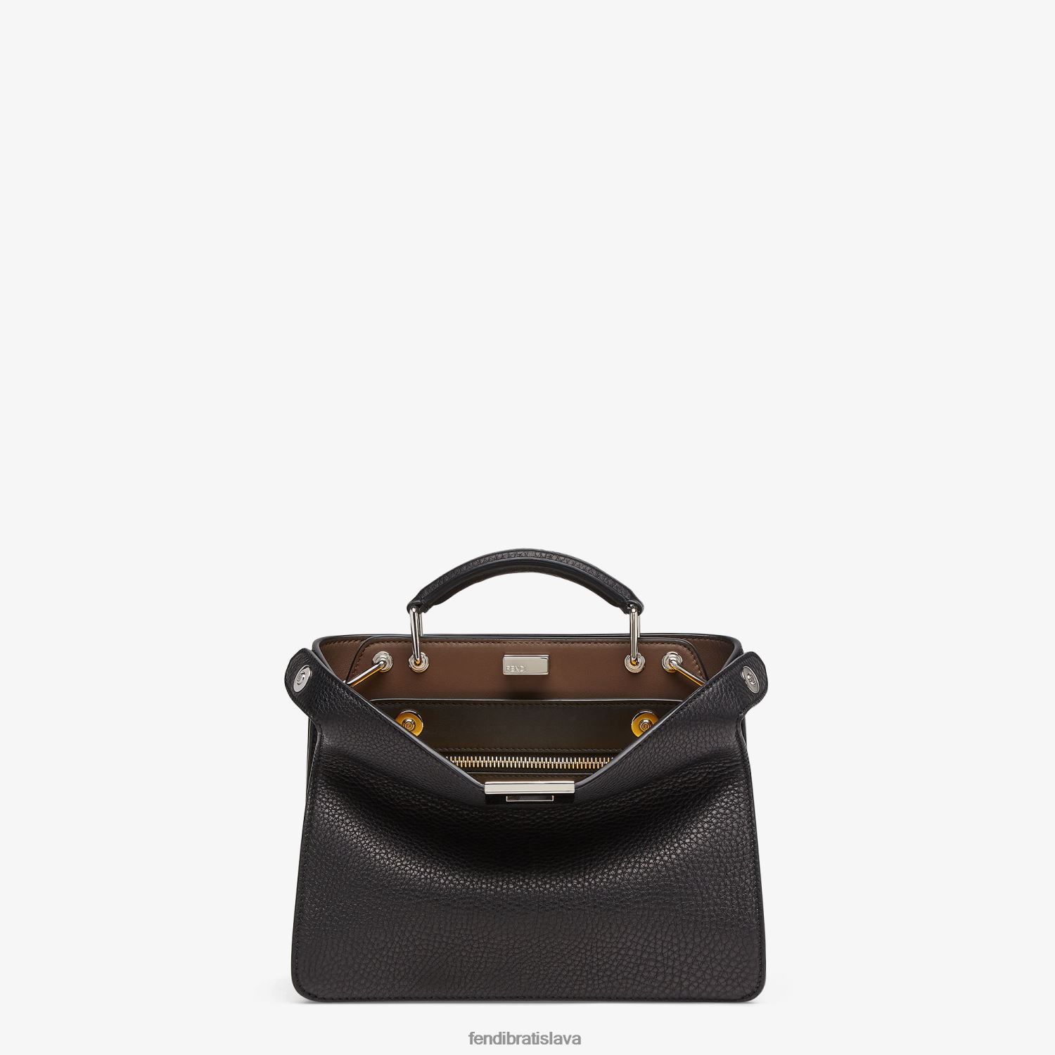 príslušenstvo Fendi mini kožená taška peekaboo iseeu čierna muži 8NT4Z81812