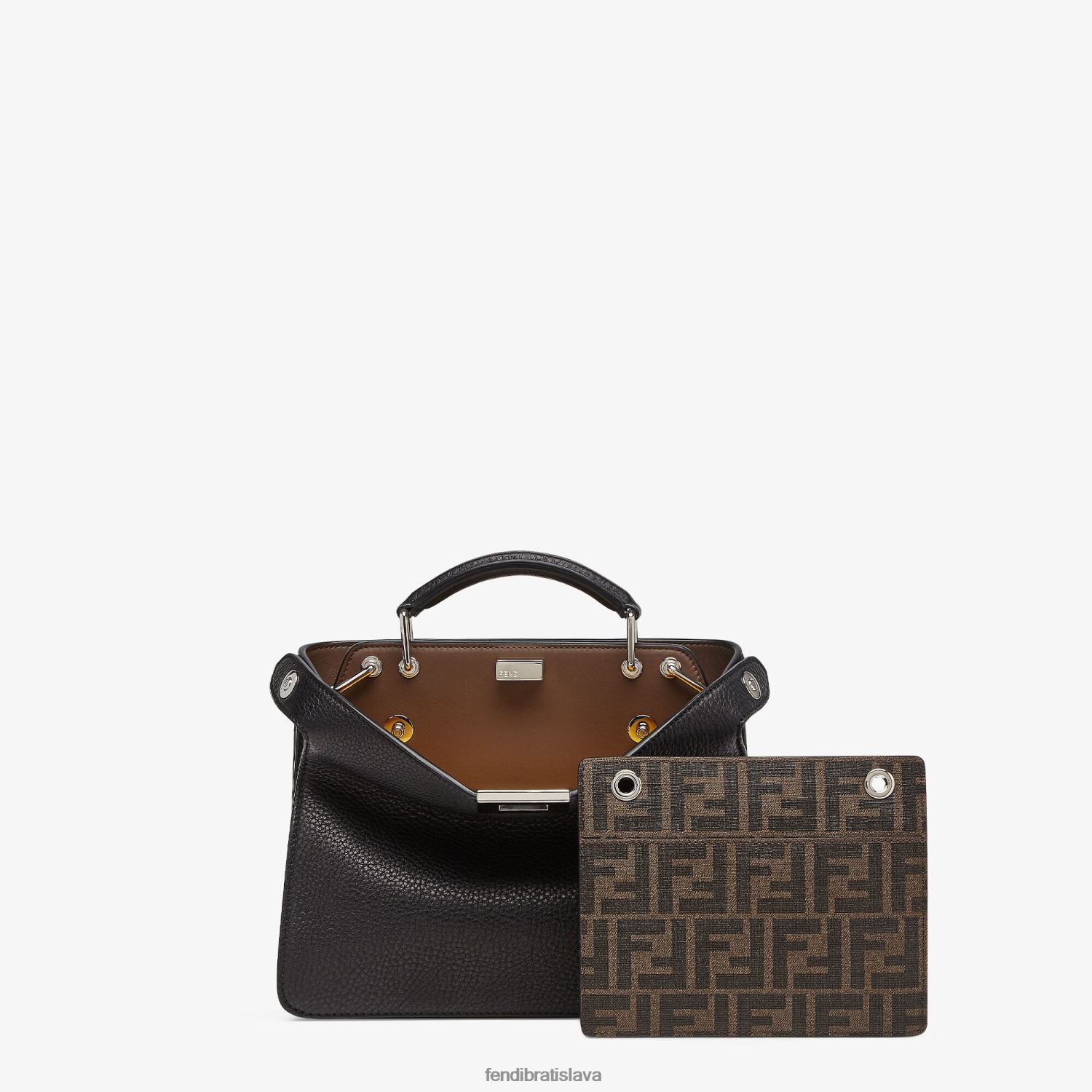 príslušenstvo Fendi mini kožená taška peekaboo iseeu čierna muži 8NT4Z81812