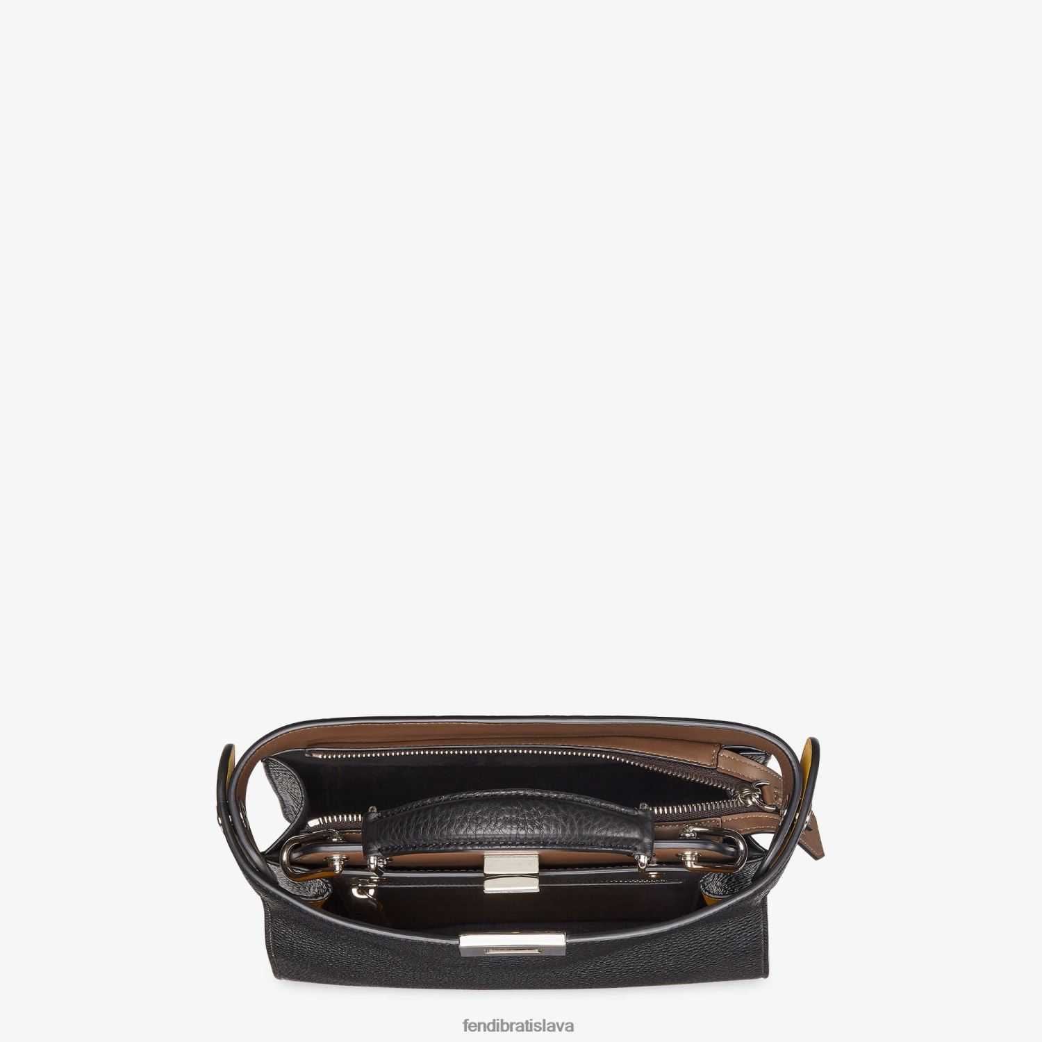 príslušenstvo Fendi mini kožená taška peekaboo iseeu čierna muži 8NT4Z81812
