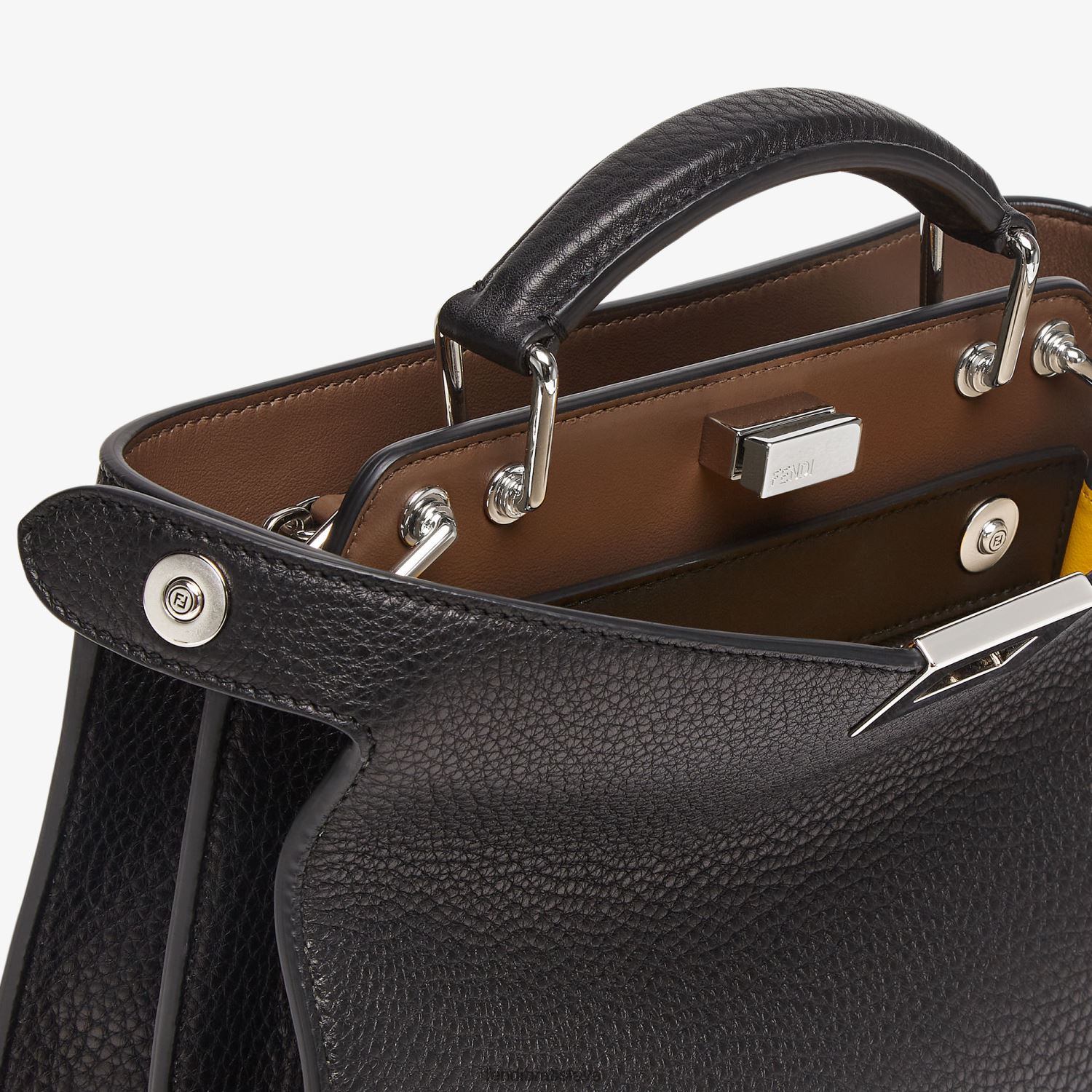 príslušenstvo Fendi mini kožená taška peekaboo iseeu čierna muži 8NT4Z81812
