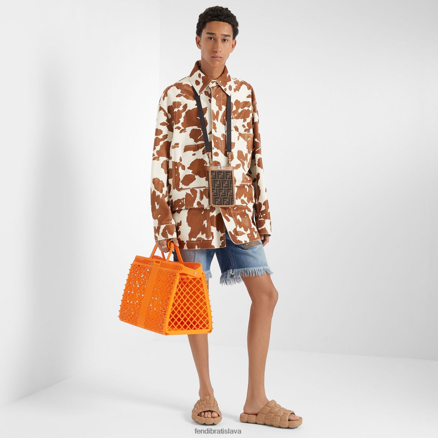 príslušenstvo Fendi recyklované plastové vrecko oranžová muži 8NT4Z81866