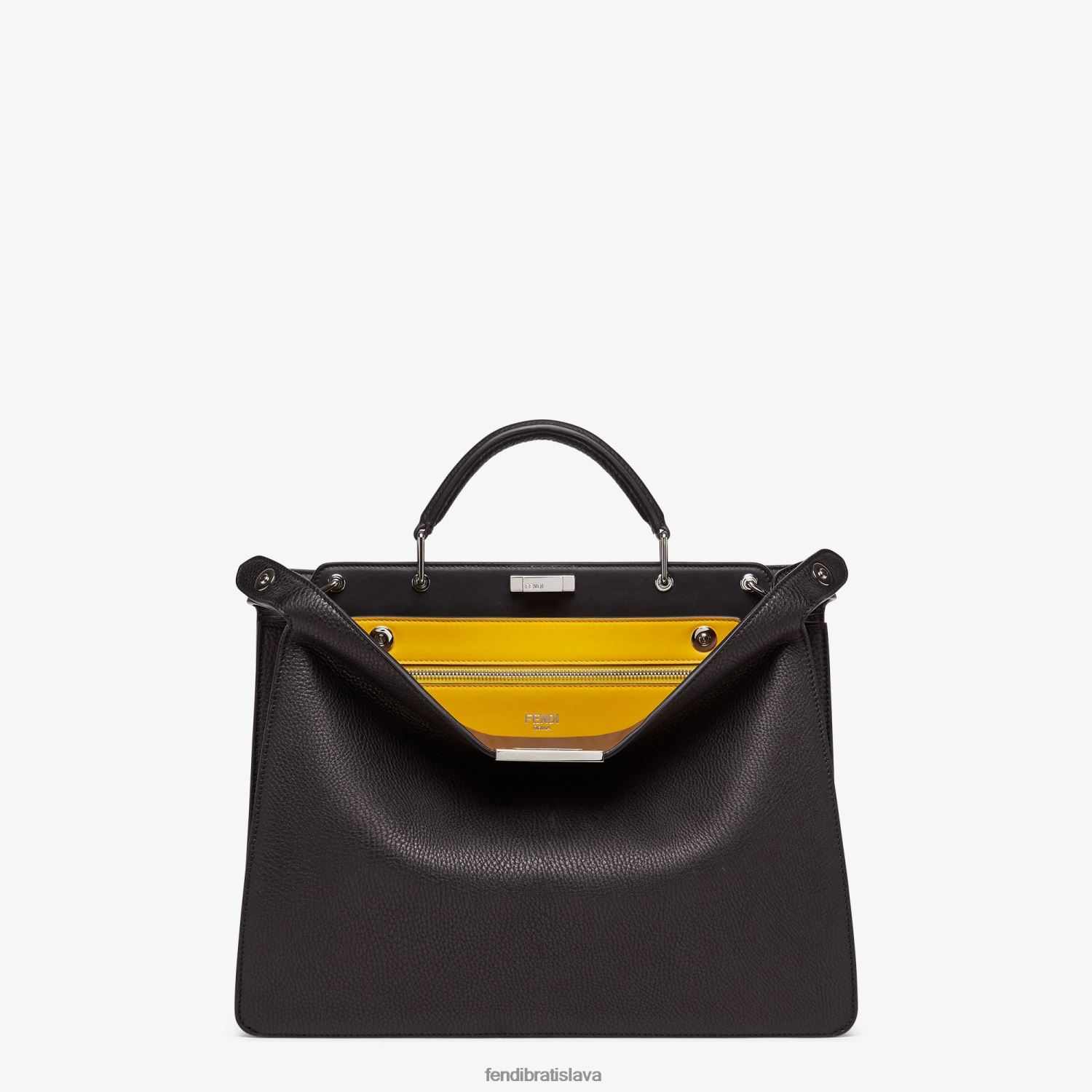 príslušenstvo Fendi stredná kožená taška peekaboo iseeu čierna muži 8NT4Z81817