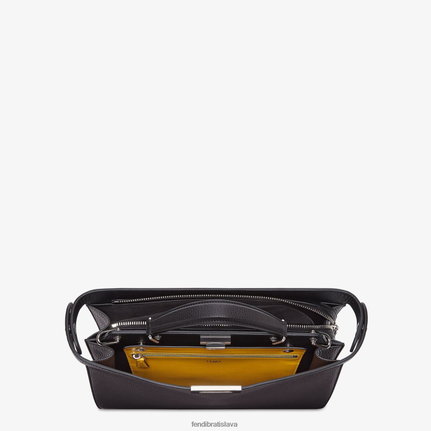 príslušenstvo Fendi stredná kožená taška peekaboo iseeu čierna muži 8NT4Z81817