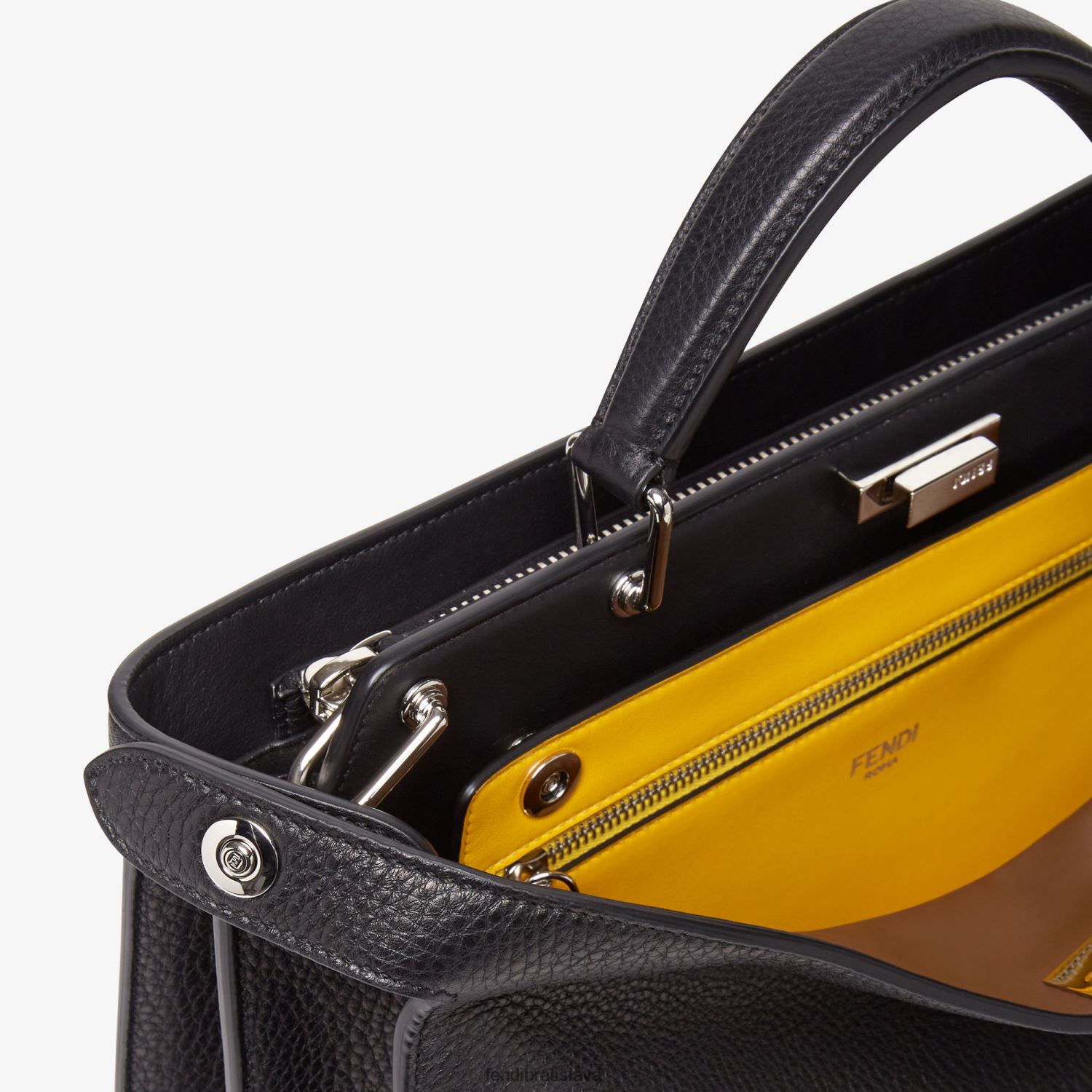 príslušenstvo Fendi stredná kožená taška peekaboo iseeu čierna muži 8NT4Z81817