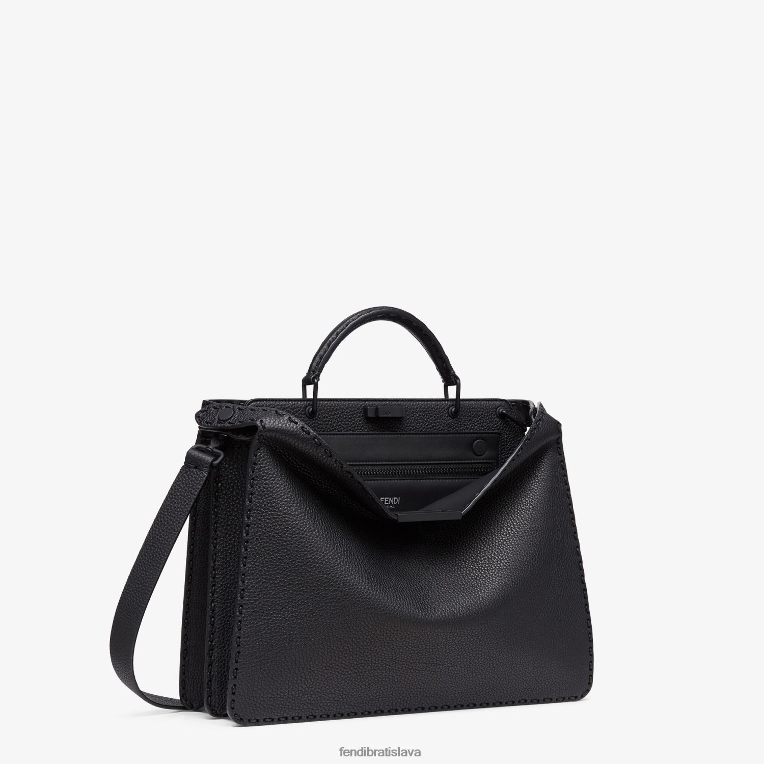 príslušenstvo Fendi stredná kožená taška peekaboo iseeu čierna muži 8NT4Z81900