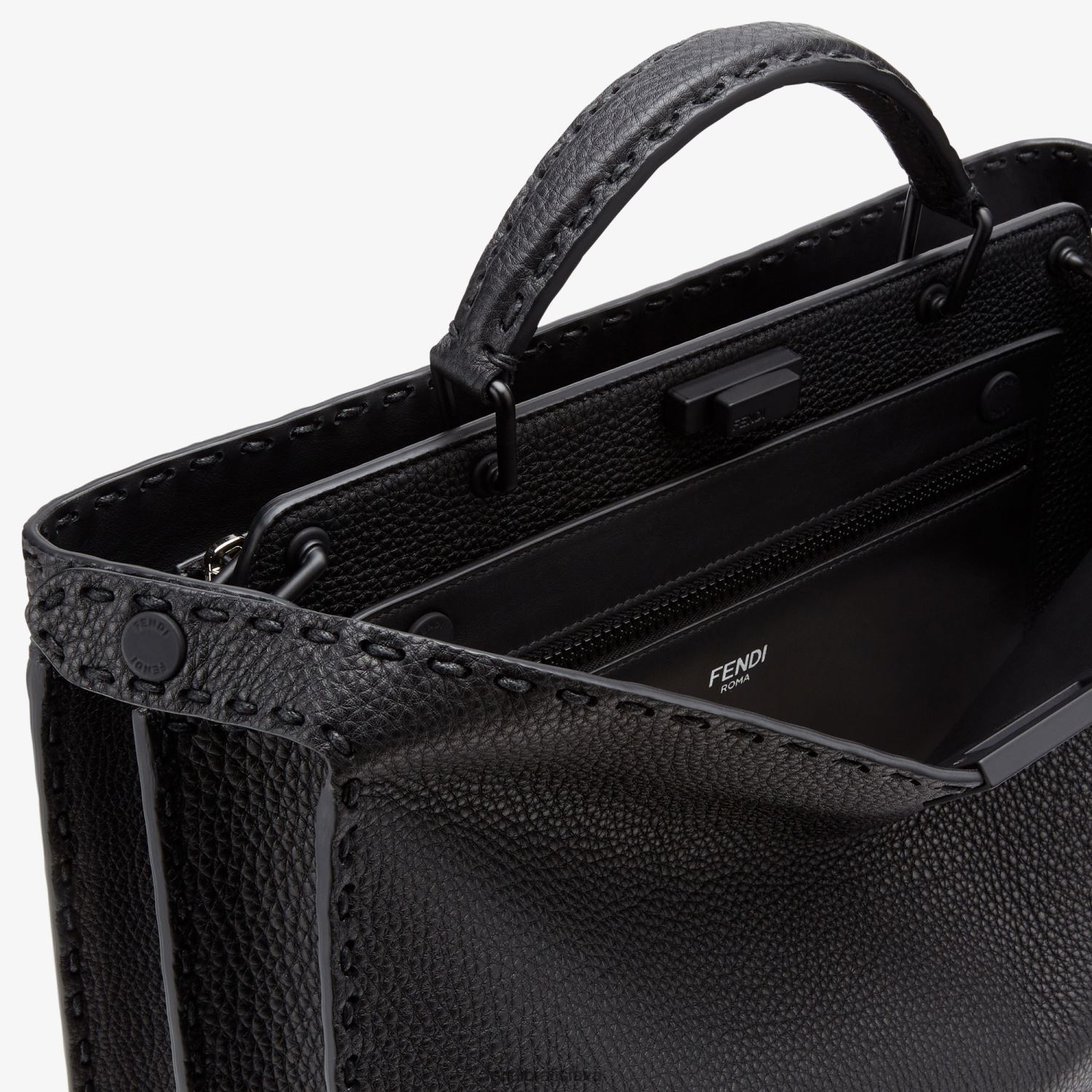príslušenstvo Fendi stredná kožená taška peekaboo iseeu čierna muži 8NT4Z81900