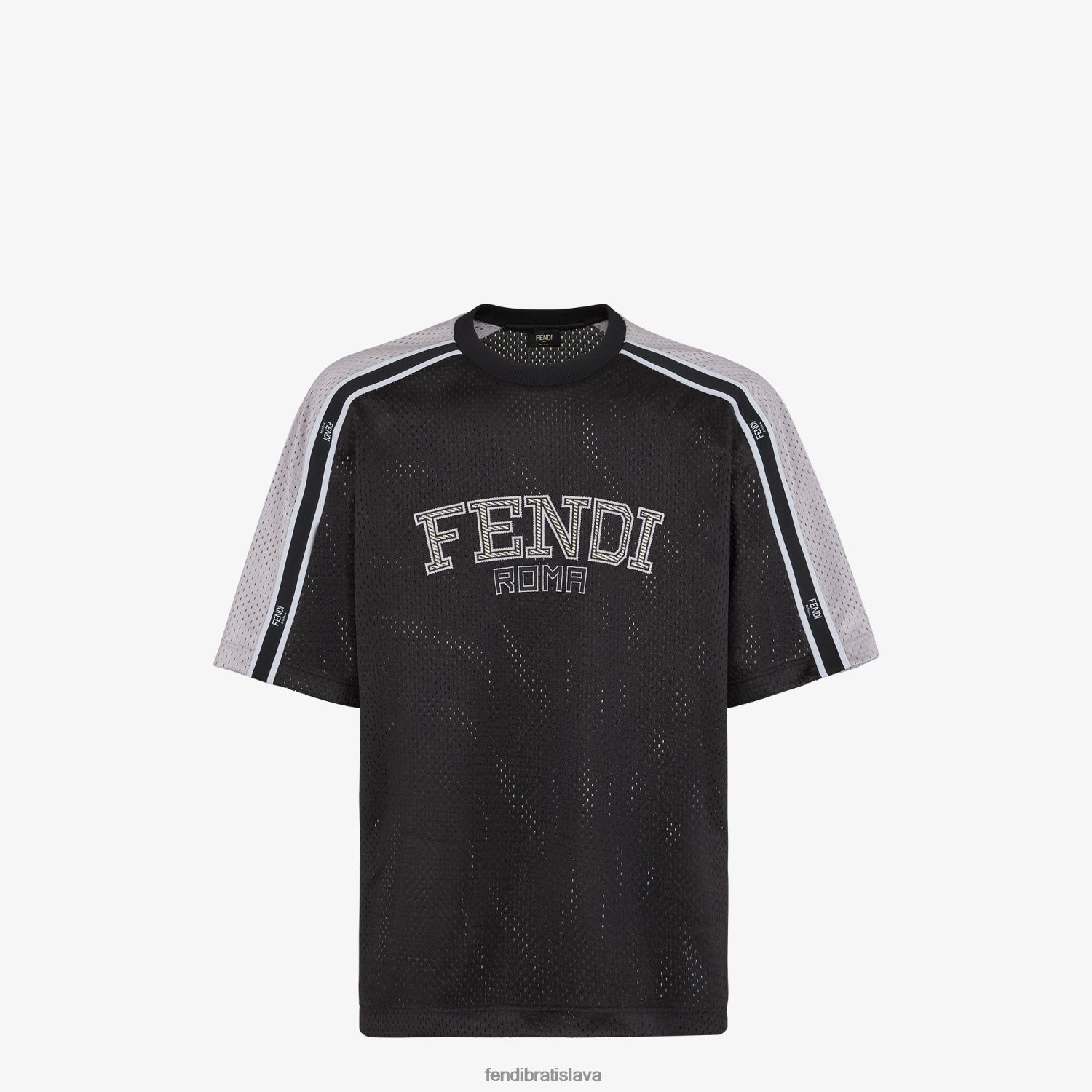 odev Fendi tech tričko zo sieťoviny sivá muži 8NT4Z81944