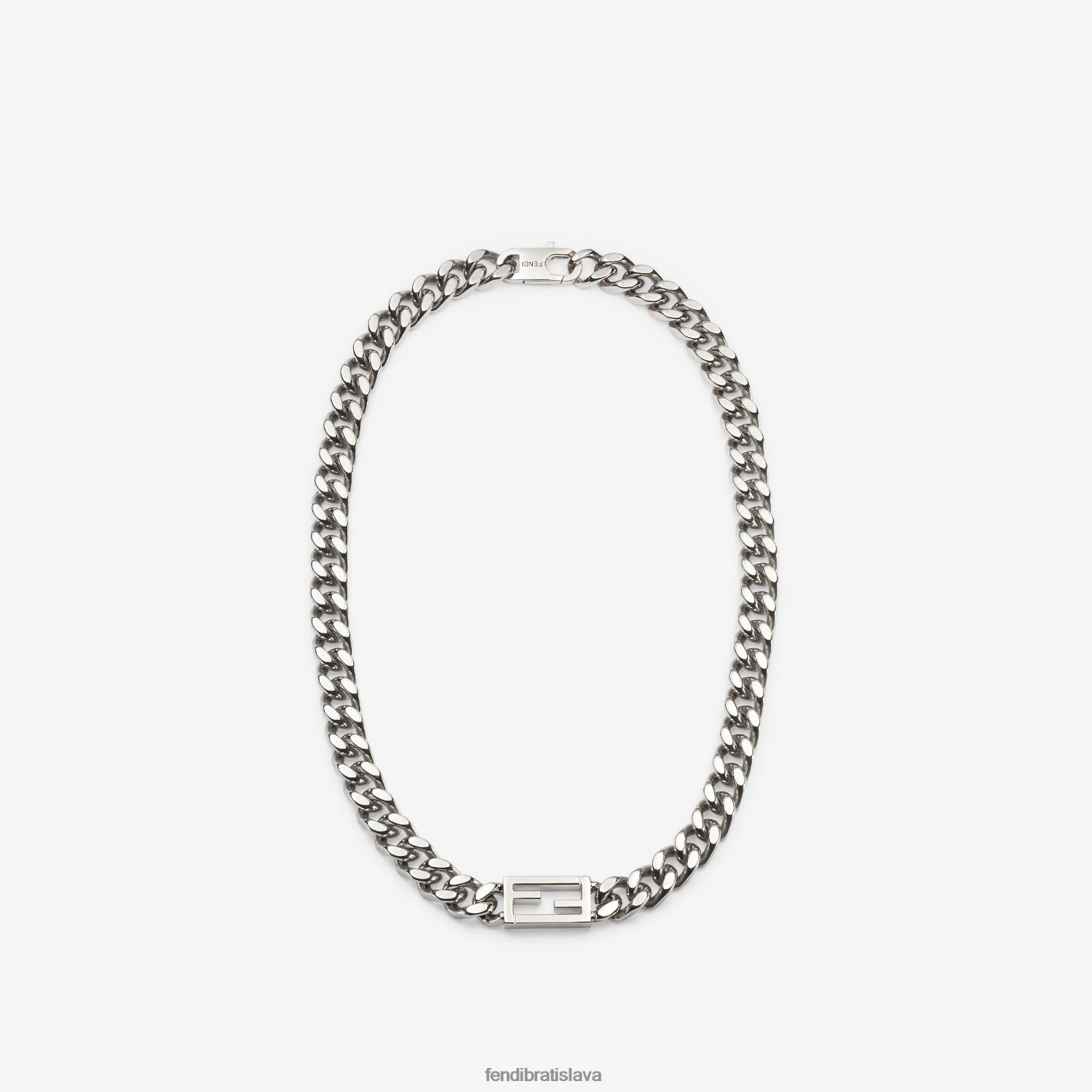 šperky Fendi bagetový náhrdelník striebro muži 8NT4Z82720