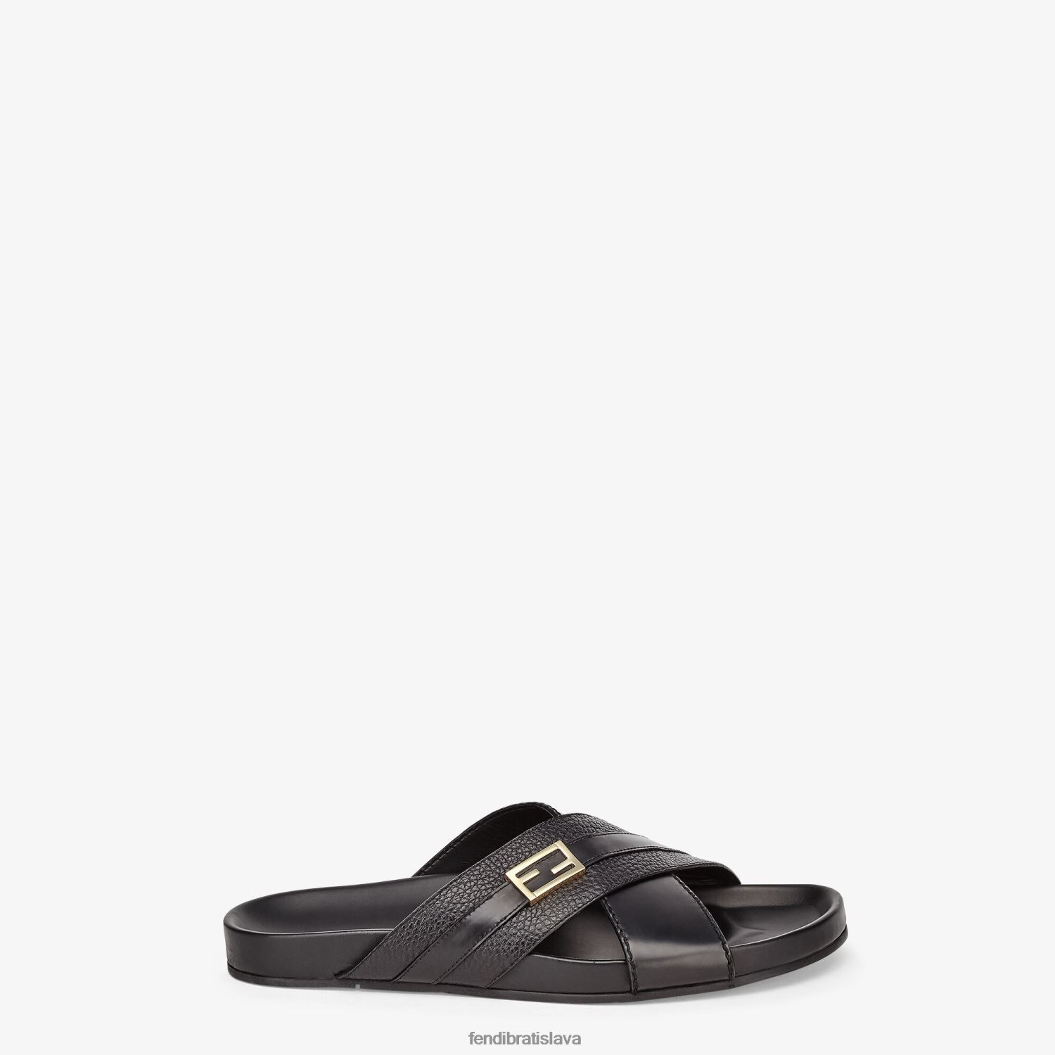 topánky Fendi kožené sklíčka čierna muži 8NT4Z82281