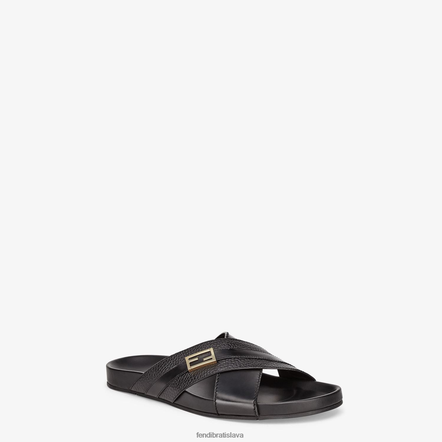 topánky Fendi kožené sklíčka čierna muži 8NT4Z82281