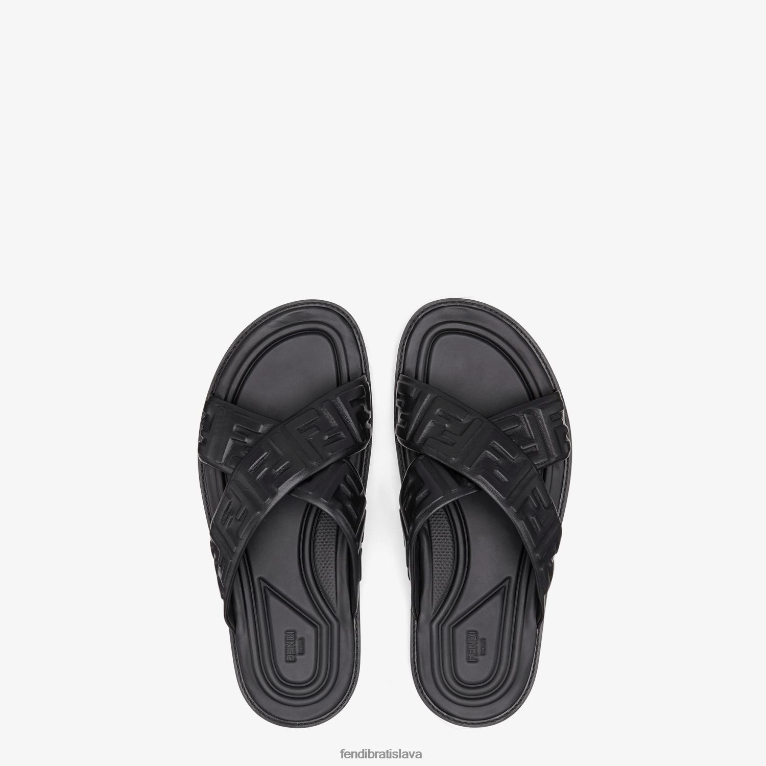 topánky Fendi kožené sklíčka čierna muži 8NT4Z82315