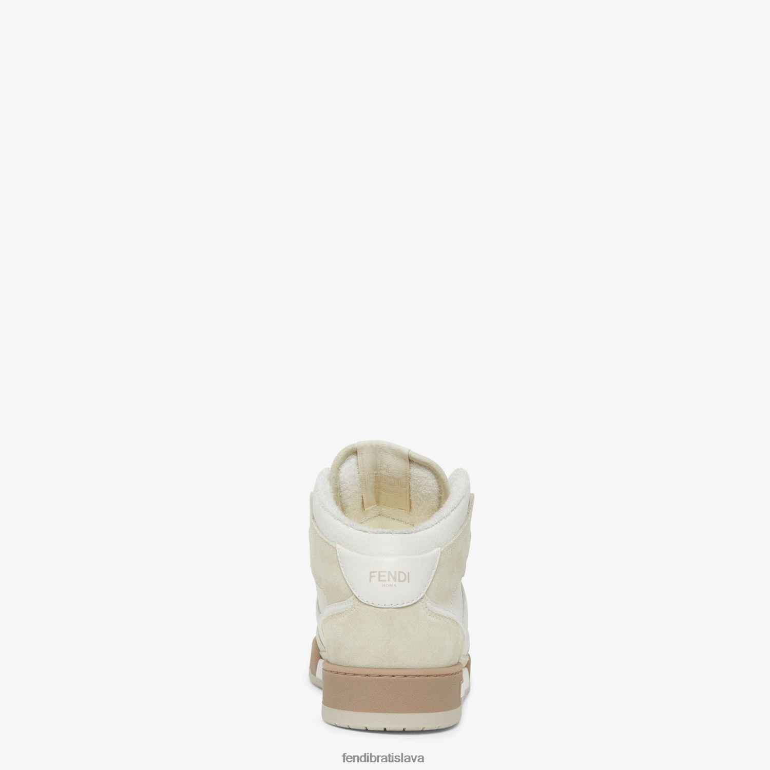 topánky Fendi kožené vysoké topy biely muži 8NT4Z82274