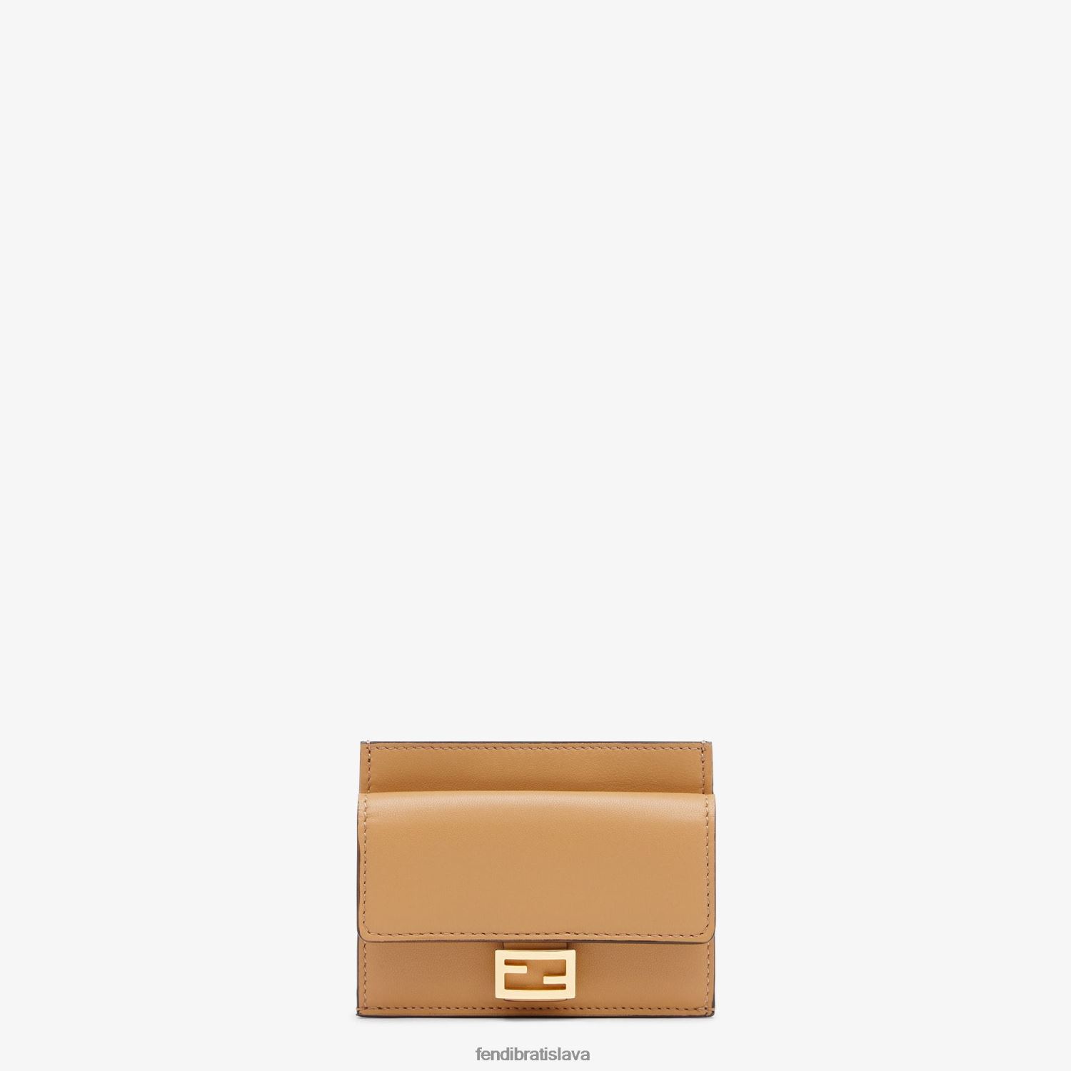 príslušenstvo Fendi držiak na karty z kože nappa béžová ženy 8NT4Z81559