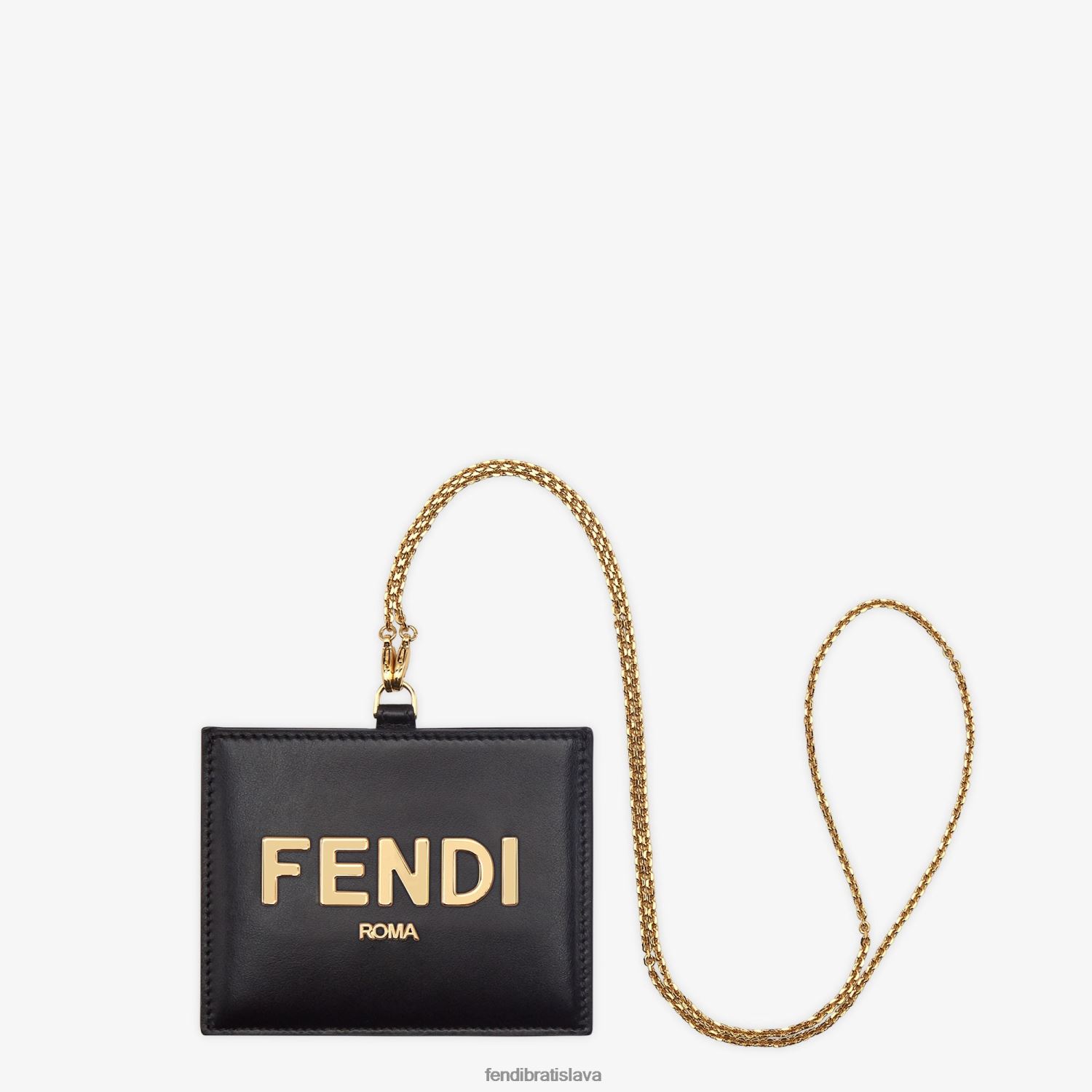 príslušenstvo Fendi kožený odznak s menom čierna ženy 8NT4Z81445