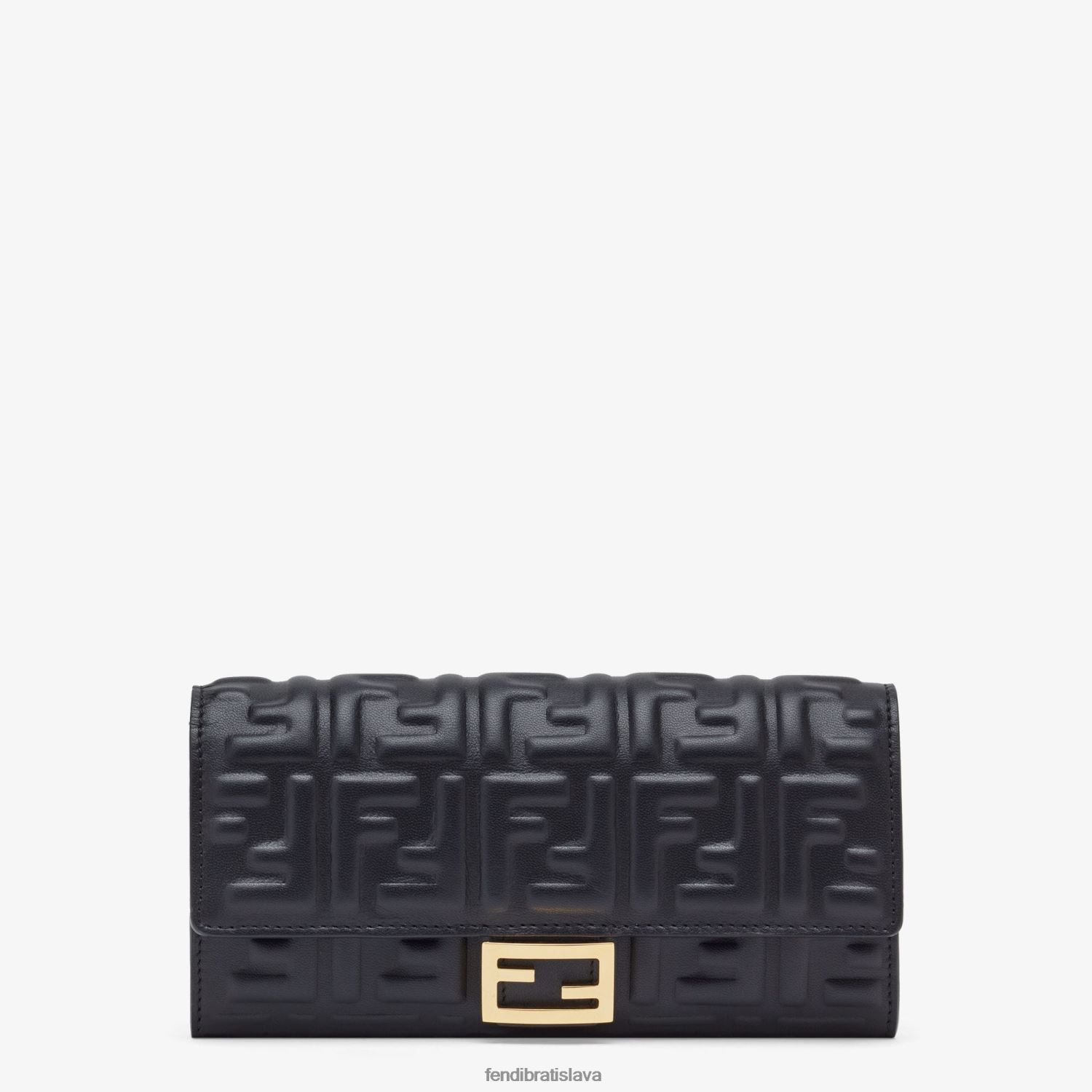 príslušenstvo Fendi bageta kontinentálna kožená peňaženka napa čierna ženy 8NT4Z81491