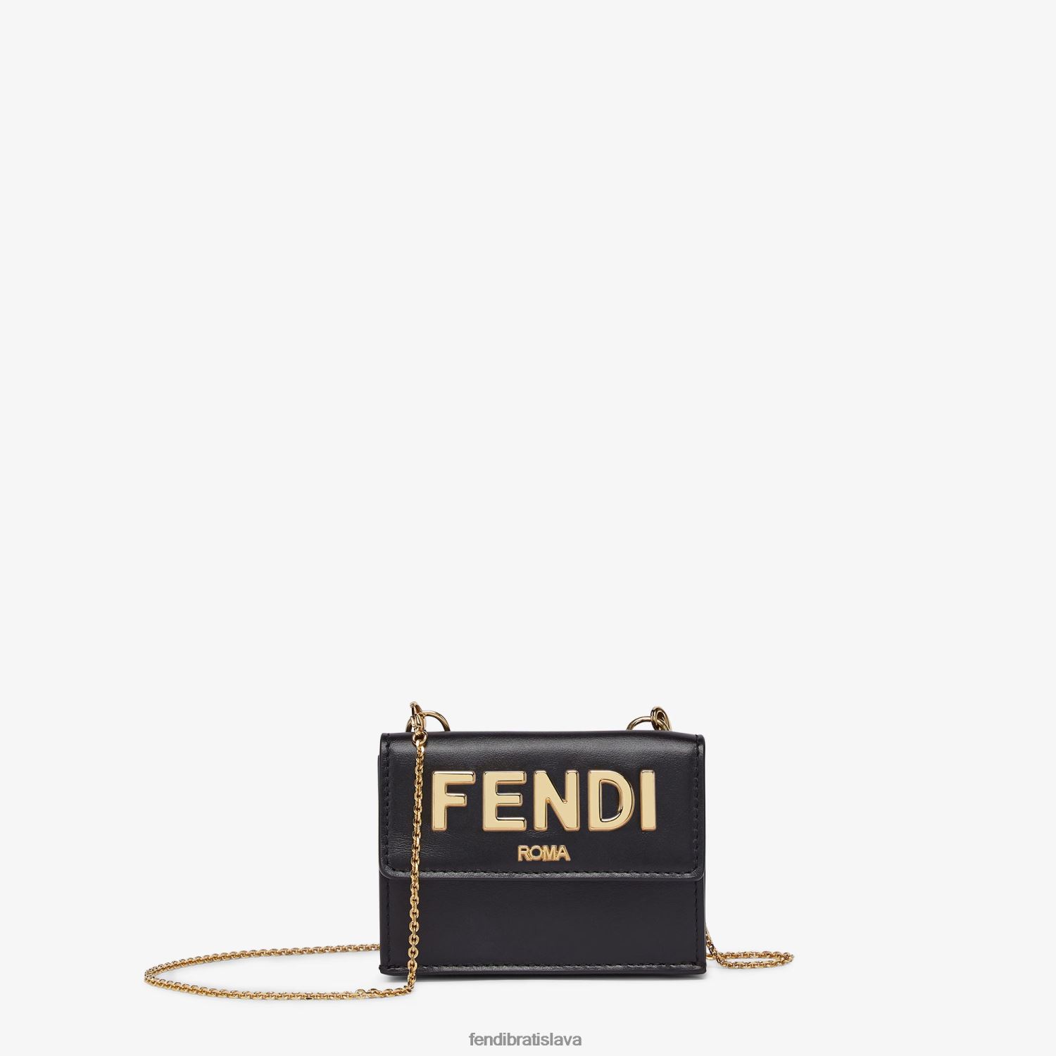 príslušenstvo Fendi rómska kožená peňaženka čierna ženy 8NT4Z81444
