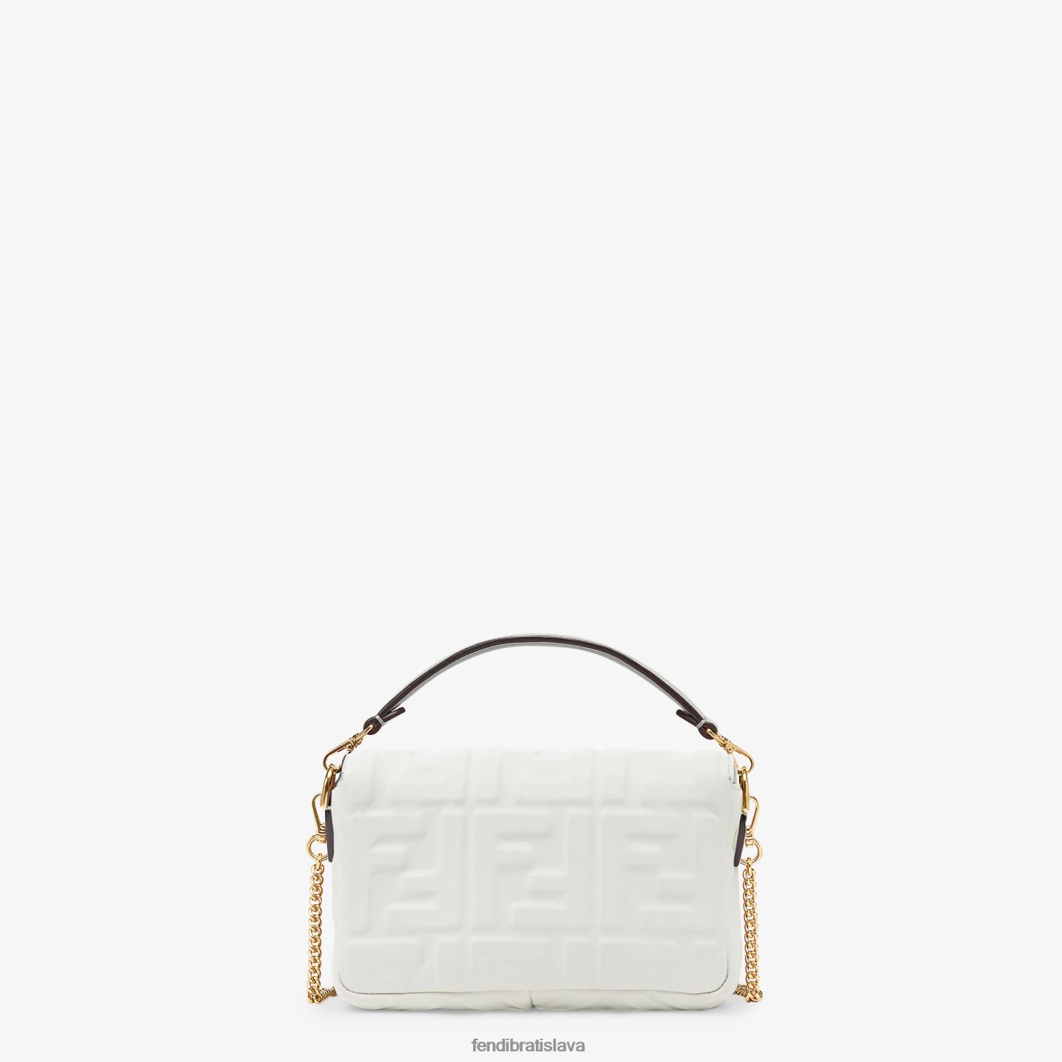 príslušenstvo Fendi bagetová mini kožená taška biely ženy 8NT4Z8762