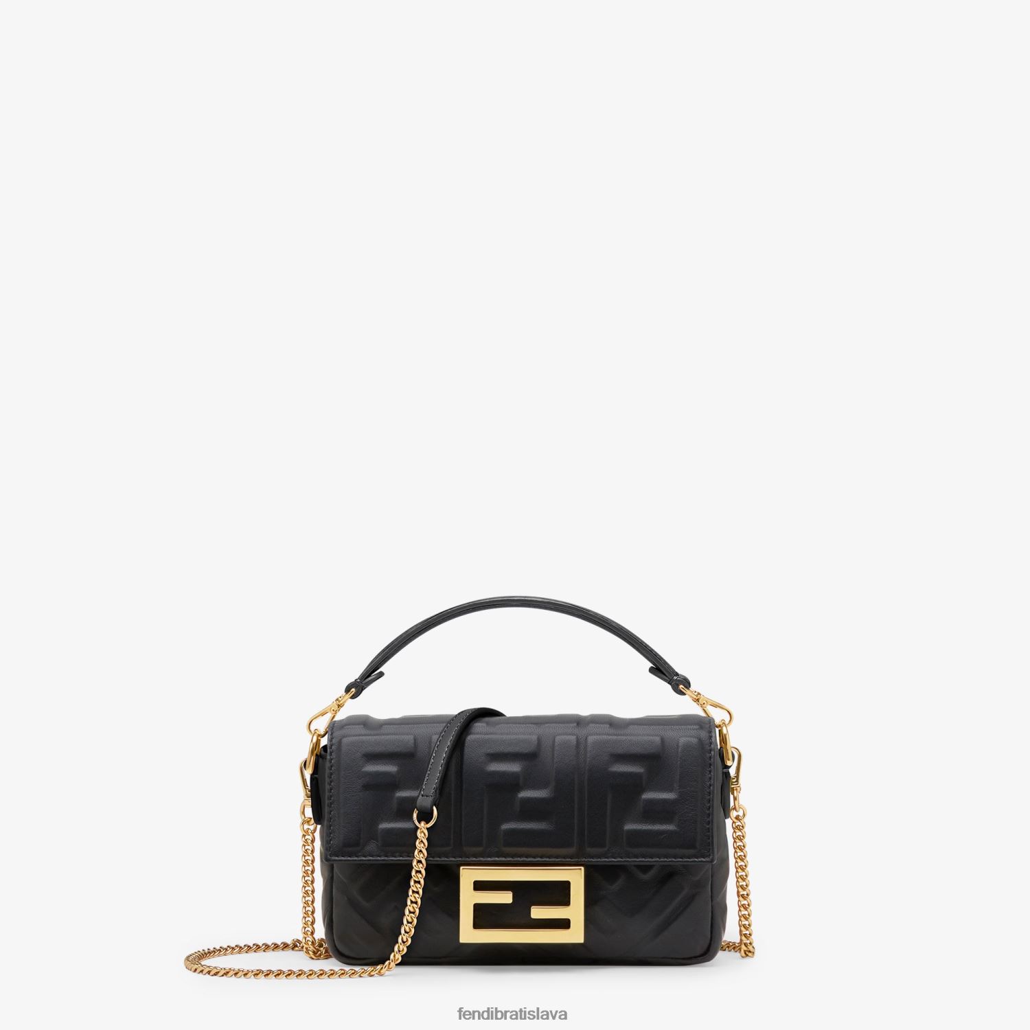 príslušenstvo Fendi bagetová mini kožená taška čierna ženy 8NT4Z8549