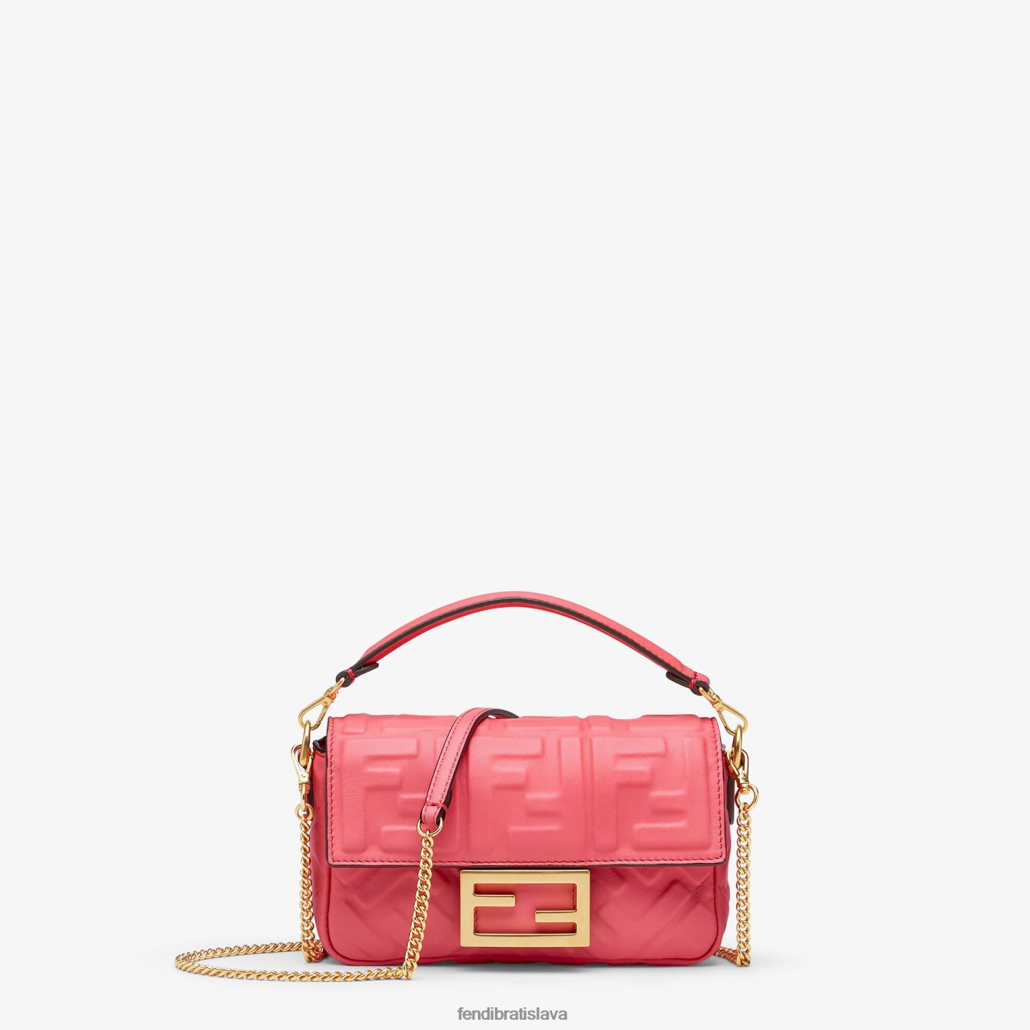 príslušenstvo Fendi bagetová mini kožená taška napa Ružová ženy 8NT4Z8630