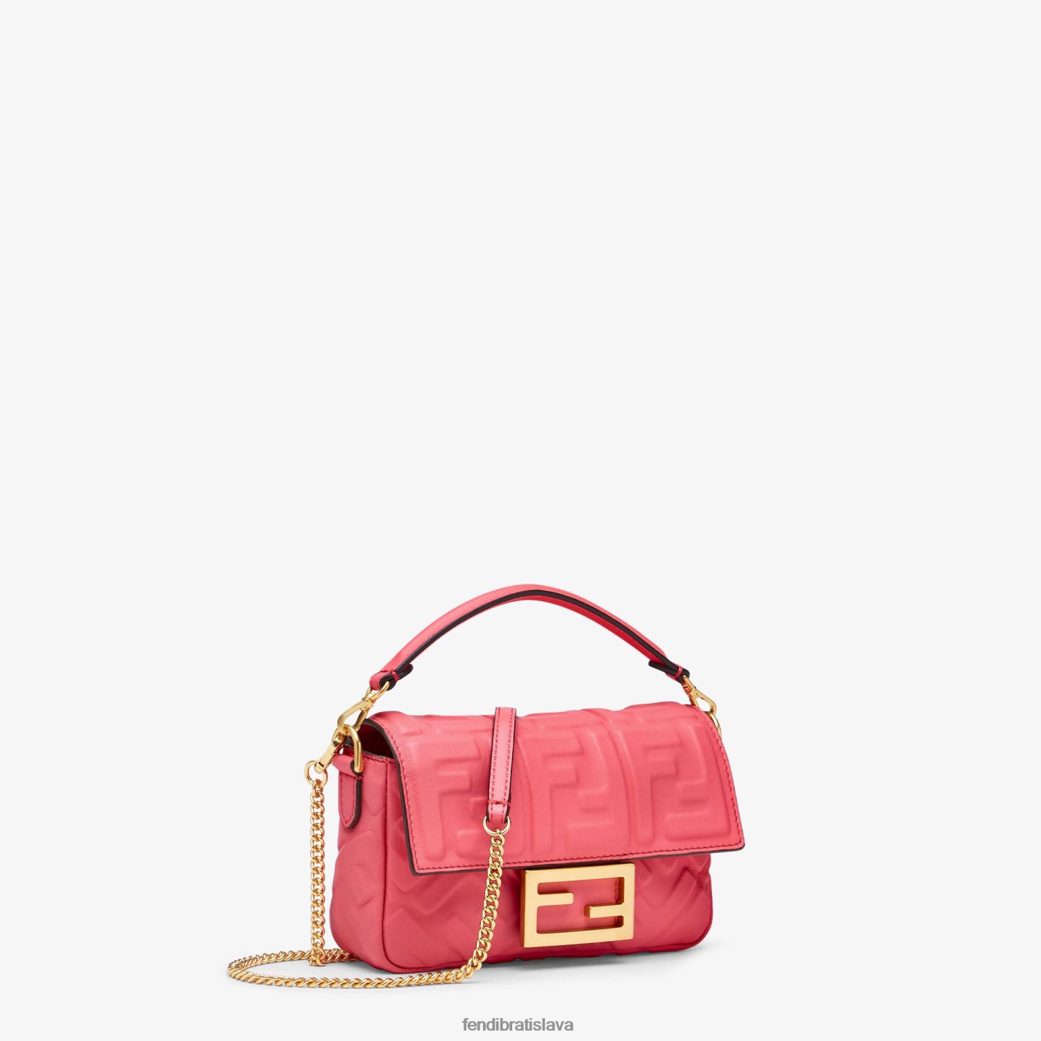príslušenstvo Fendi bagetová mini kožená taška napa Ružová ženy 8NT4Z8630