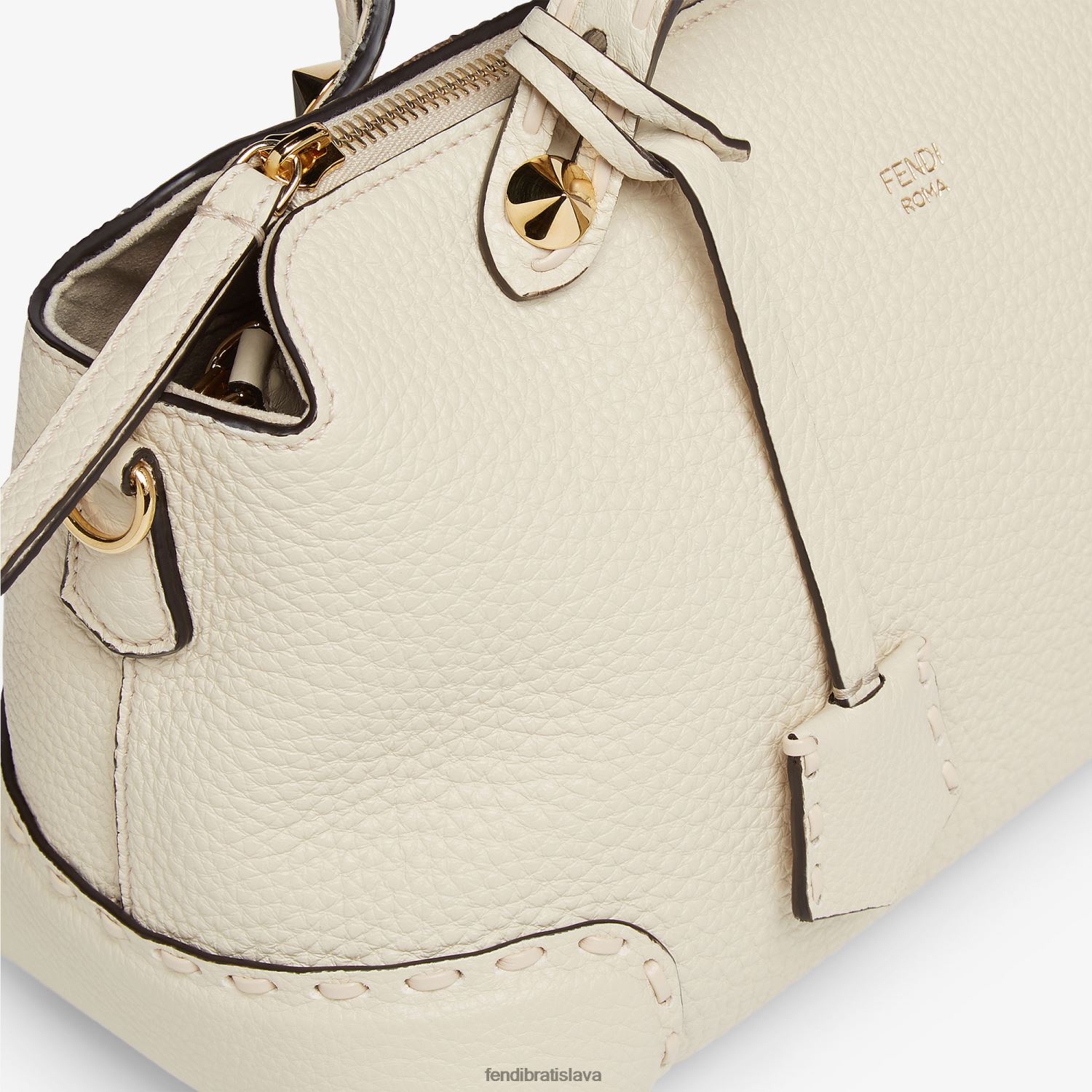 príslušenstvo Fendi boston taška camellia selleria s oversize prešívaním béžová ženy 8NT4Z8731