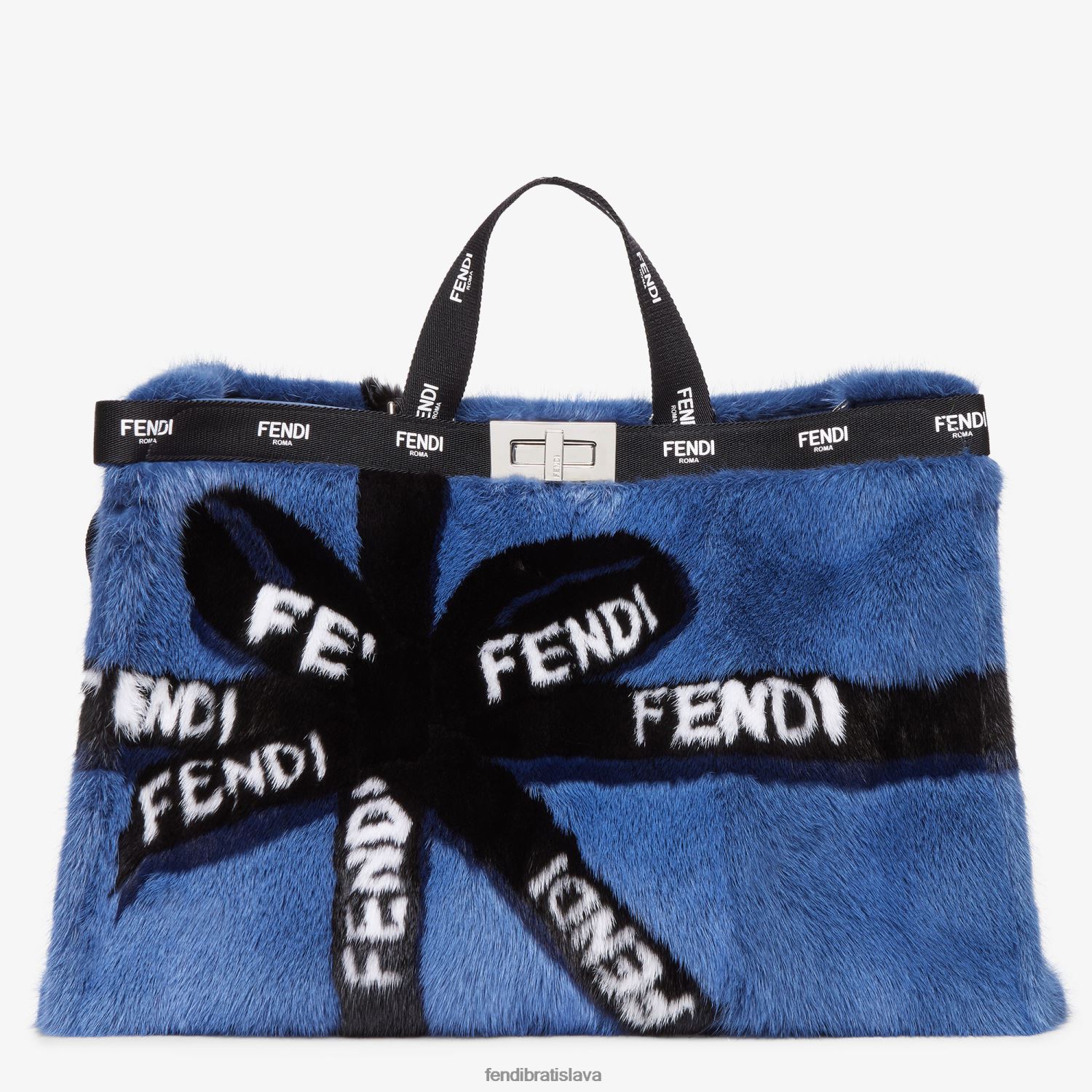 príslušenstvo Fendi norok shopper so stuhou Modrá ženy 8NT4Z8774 - Kliknutím na obrázok zatvorte -