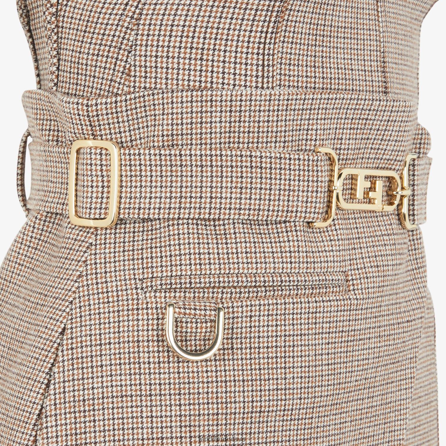 odev Fendi vlnené šaty z houndstooth béžová ženy 8NT4Z81223