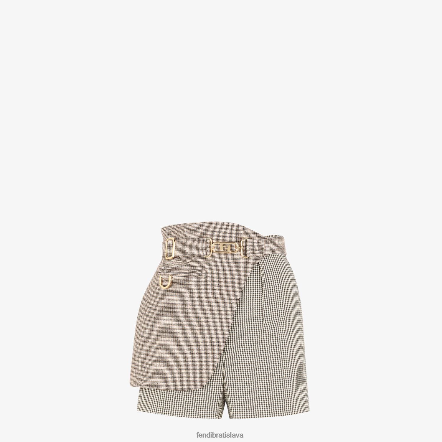 odev Fendi šortky z vlny houndstooth béžová ženy 8NT4Z81225