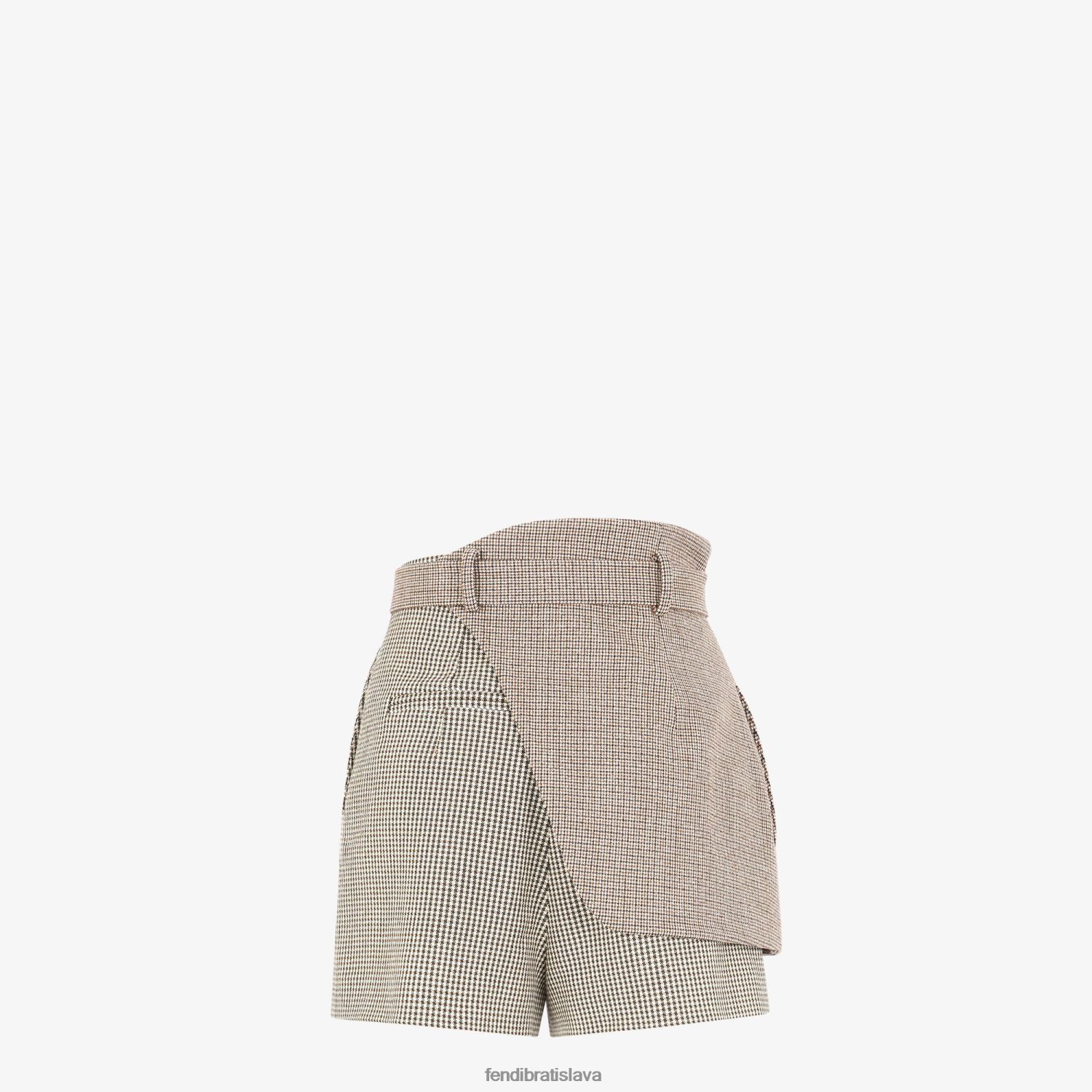 odev Fendi šortky z vlny houndstooth béžová ženy 8NT4Z81225