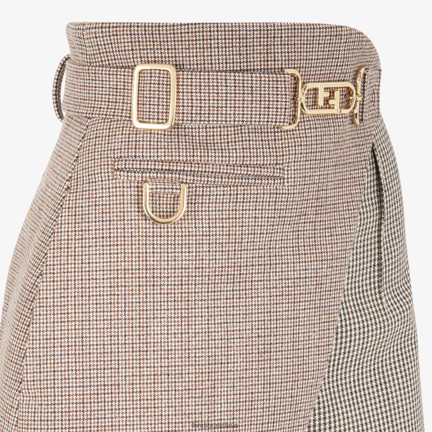 odev Fendi šortky z vlny houndstooth béžová ženy 8NT4Z81225
