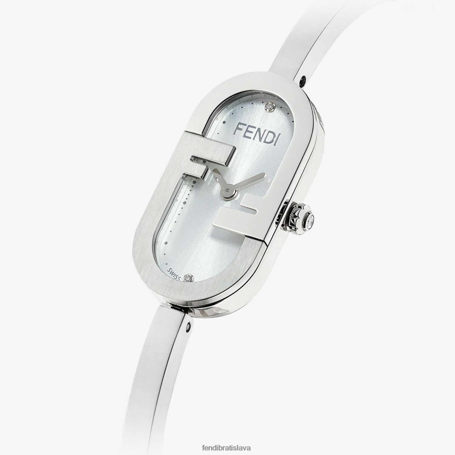 príslušenstvo Fendi 14,80 x 28,30 mm - oválne hodinky s logom ff striebro ženy 8NT4Z8347