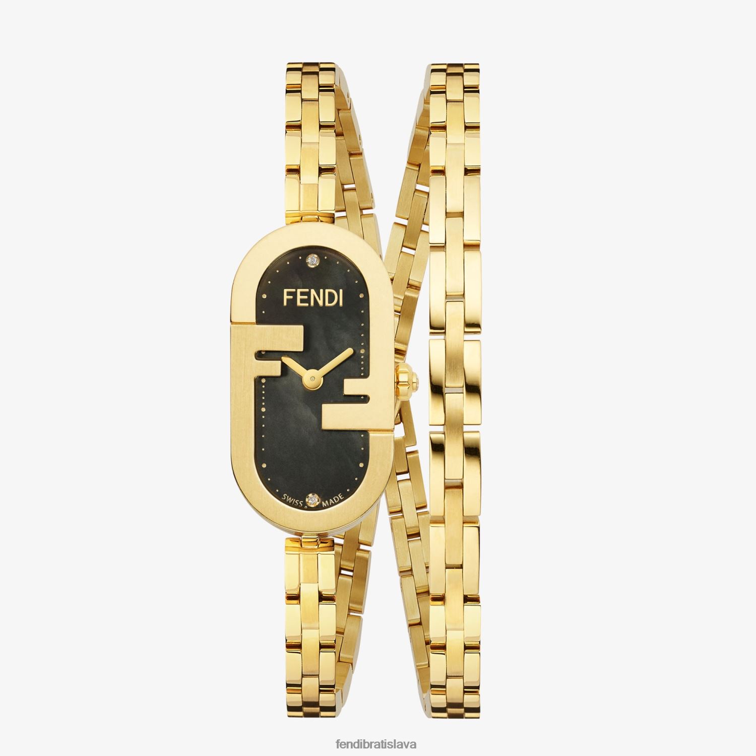 príslušenstvo Fendi 14,80 x 28,30 mm - oválne hodinky s logom ff zlato ženy 8NT4Z8169