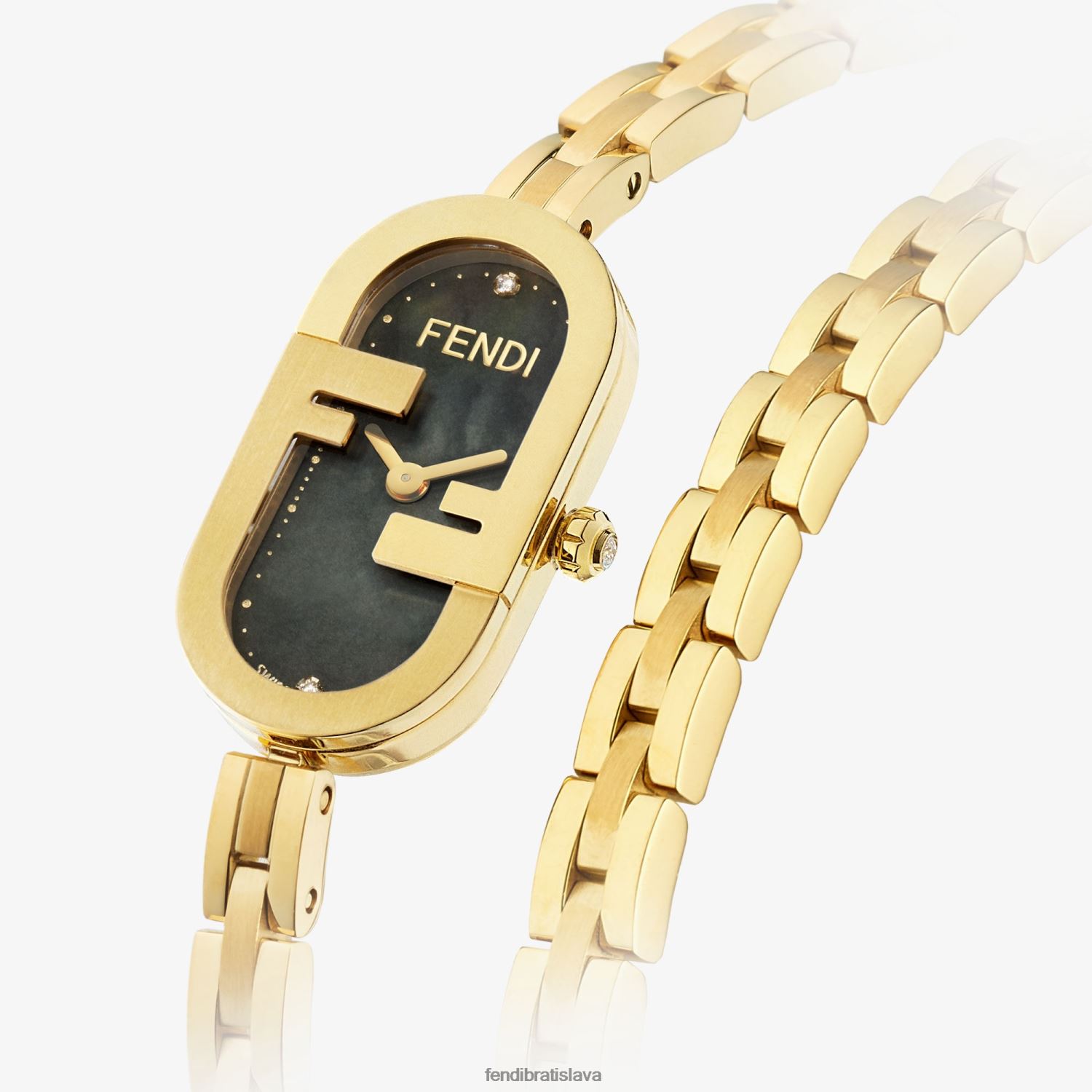 príslušenstvo Fendi 14,80 x 28,30 mm - oválne hodinky s logom ff zlato ženy 8NT4Z8169