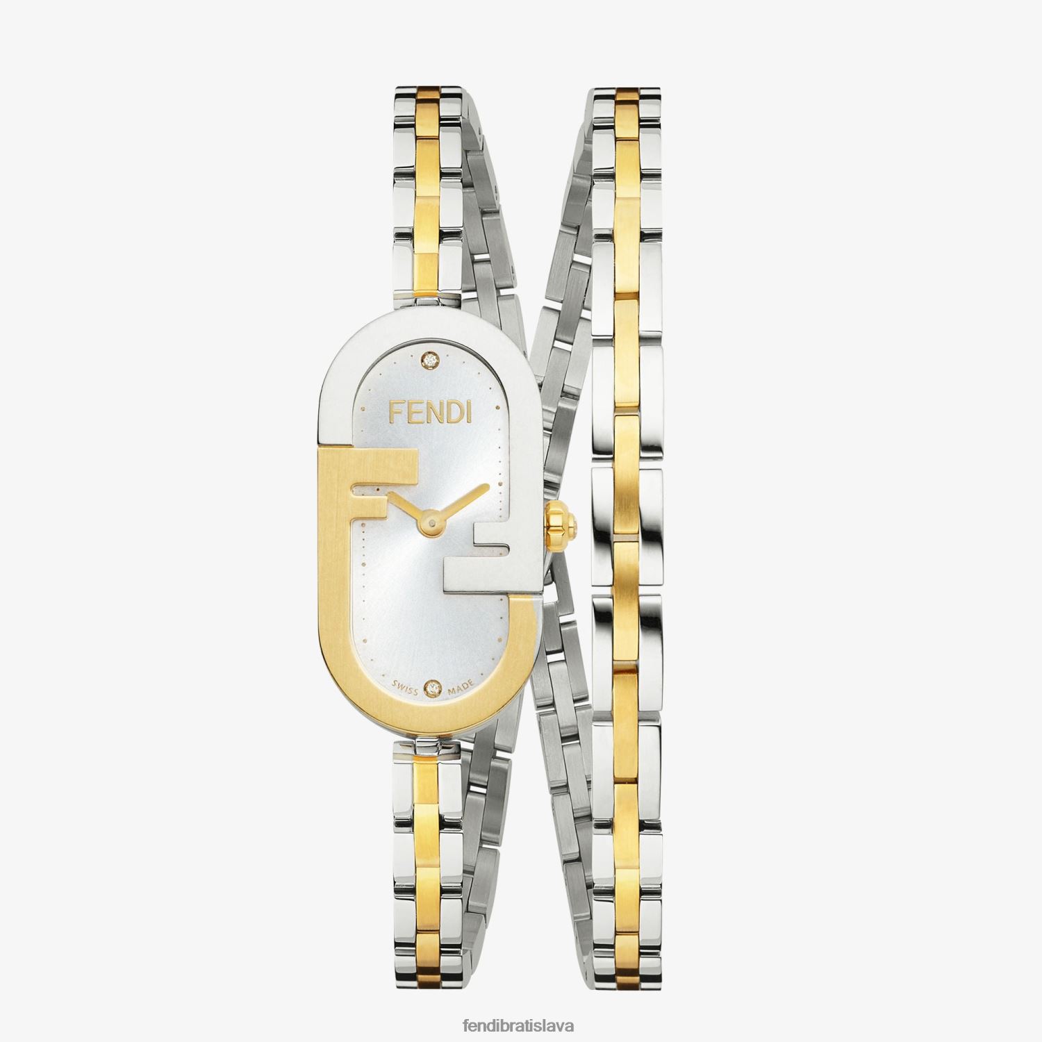 príslušenstvo Fendi 14,80 x 28,30 mm - oválne hodinky s logom o'lock striebro/zlato ženy 8NT4Z8297