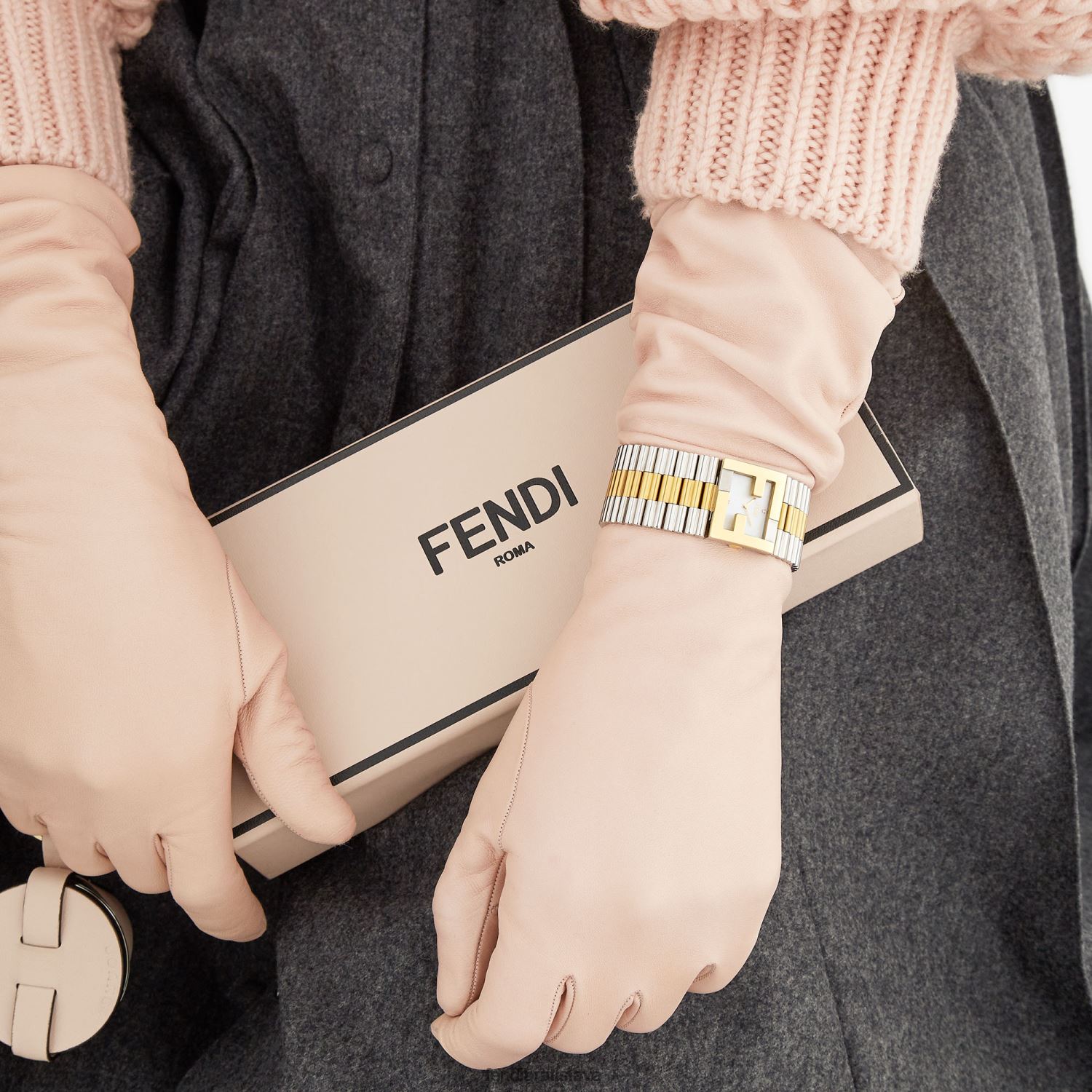 príslušenstvo Fendi 24x20mm - hodinky s rámčekom s logom ff viacfarebný ženy 8NT4Z8431
