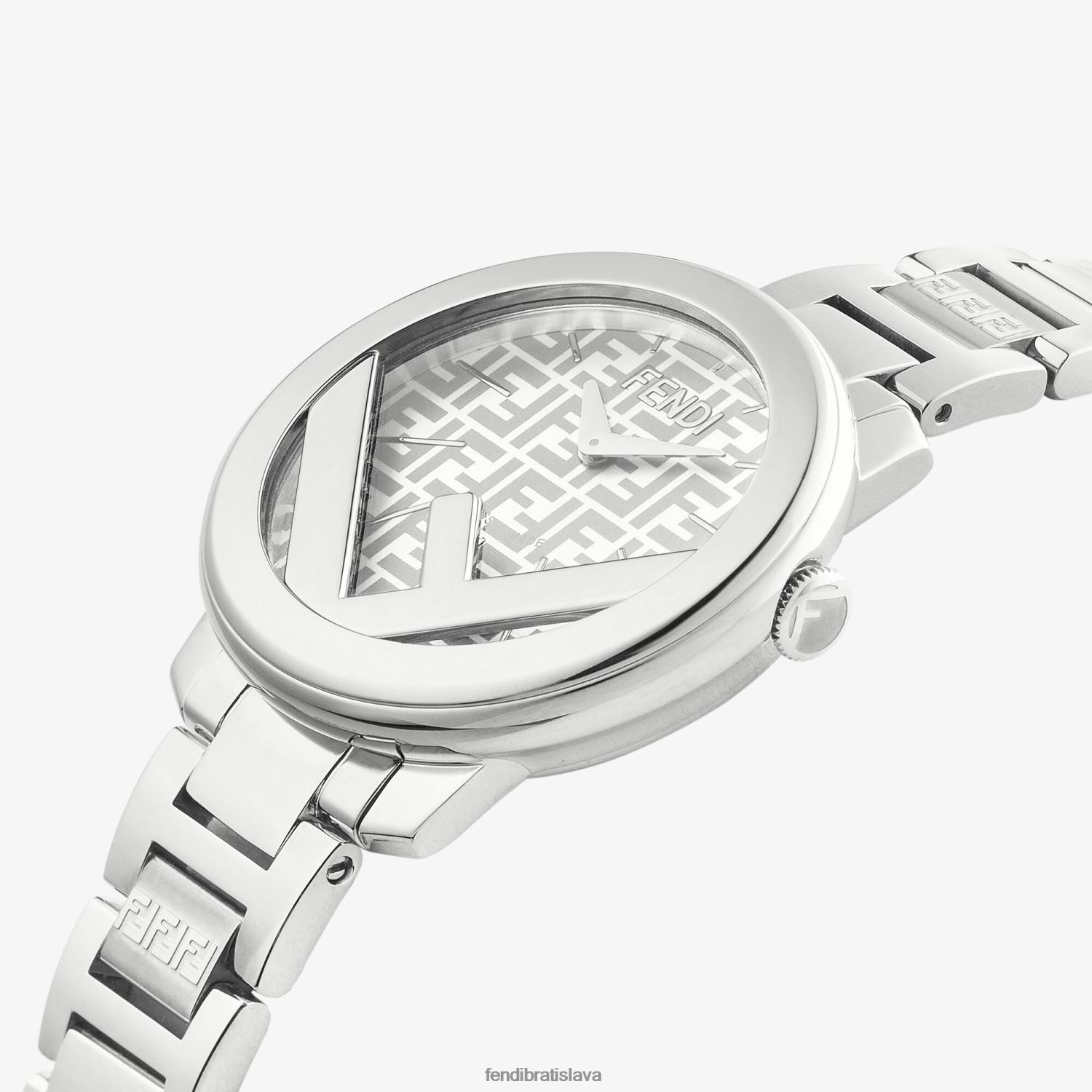 príslušenstvo Fendi 28mm - okrúhle hodinky s logom striebro ženy 8NT4Z8177