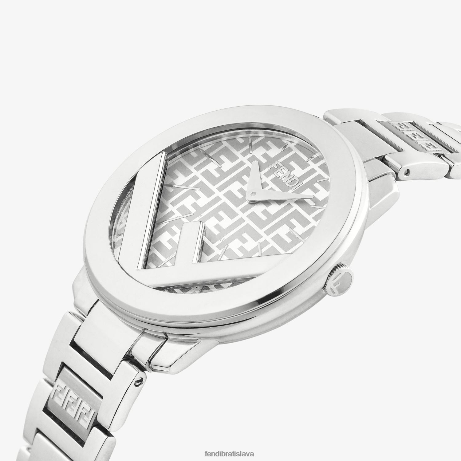 príslušenstvo Fendi 36mm - okrúhle hodinky s logom striebro ženy 8NT4Z8175