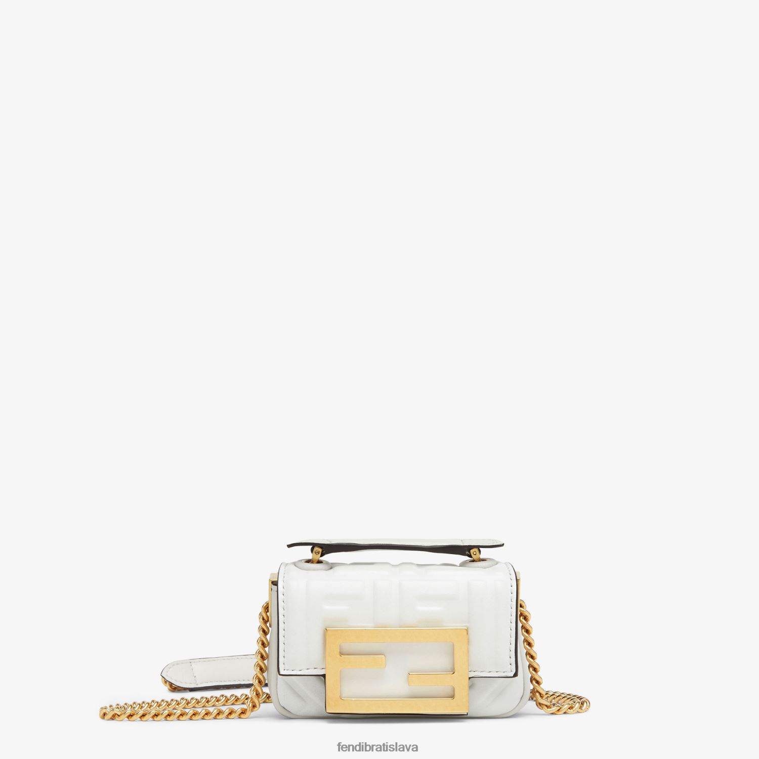 príslušenstvo Fendi Kožená mini taška napa biely ženy 8NT4Z8265