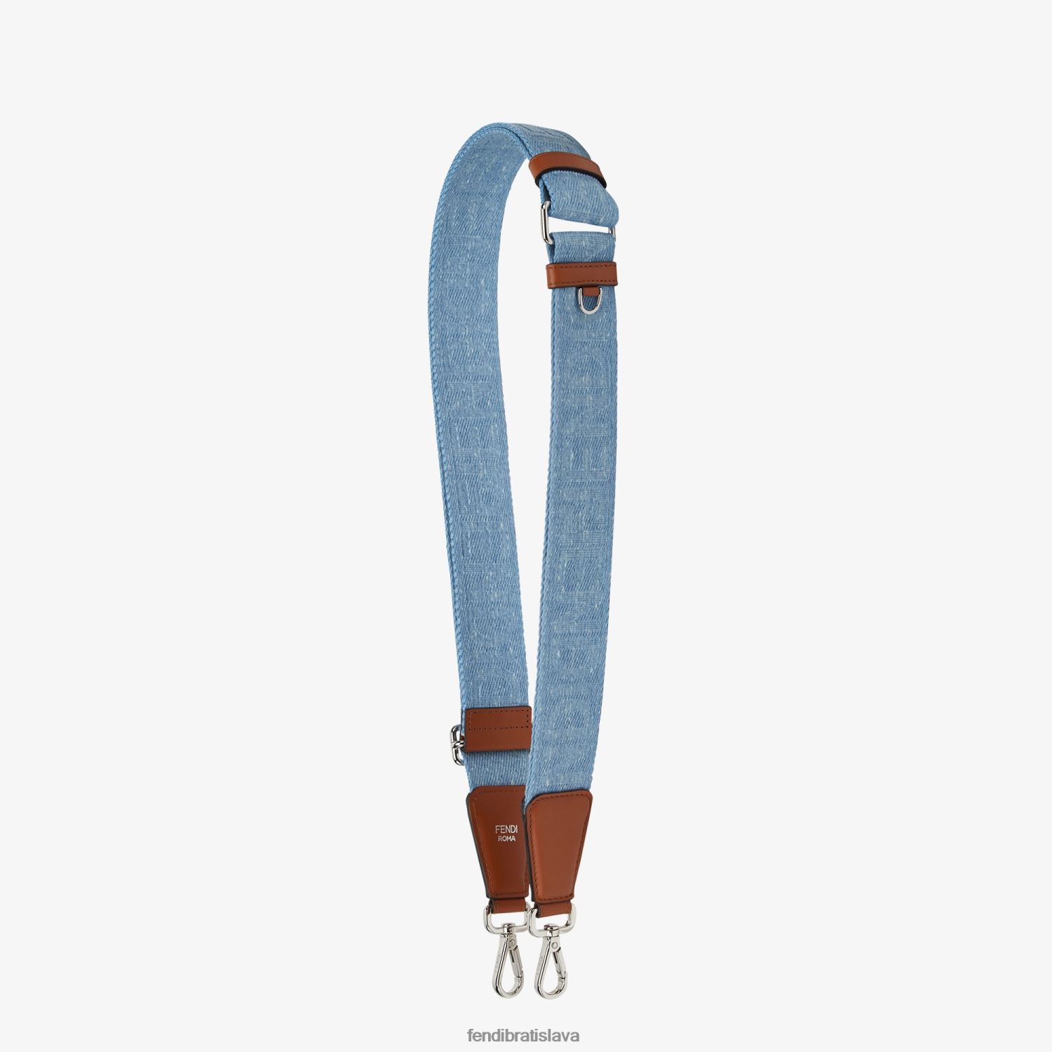 príslušenstvo Fendi denim ramenný popruh svetlo modrá ženy 8NT4Z898