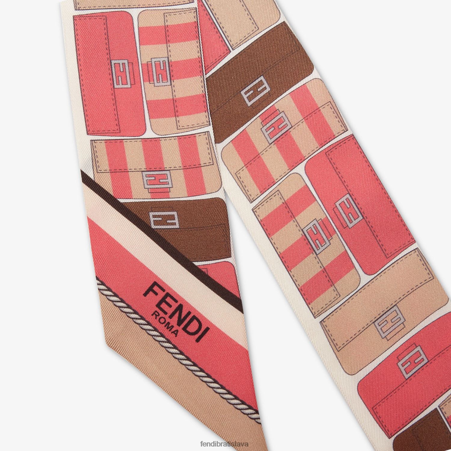 príslušenstvo Fendi zavinovacie hodvábne bandeau Ružová ženy 8NT4Z8225