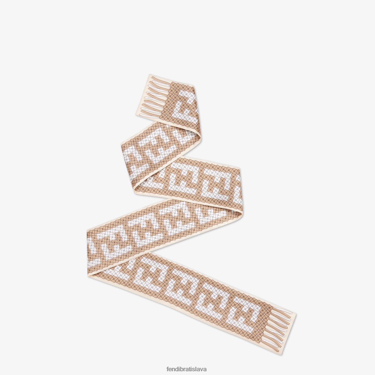 príslušenstvo Fendi zavinovacie hodvábne bandeau béžová ženy 8NT4Z8200