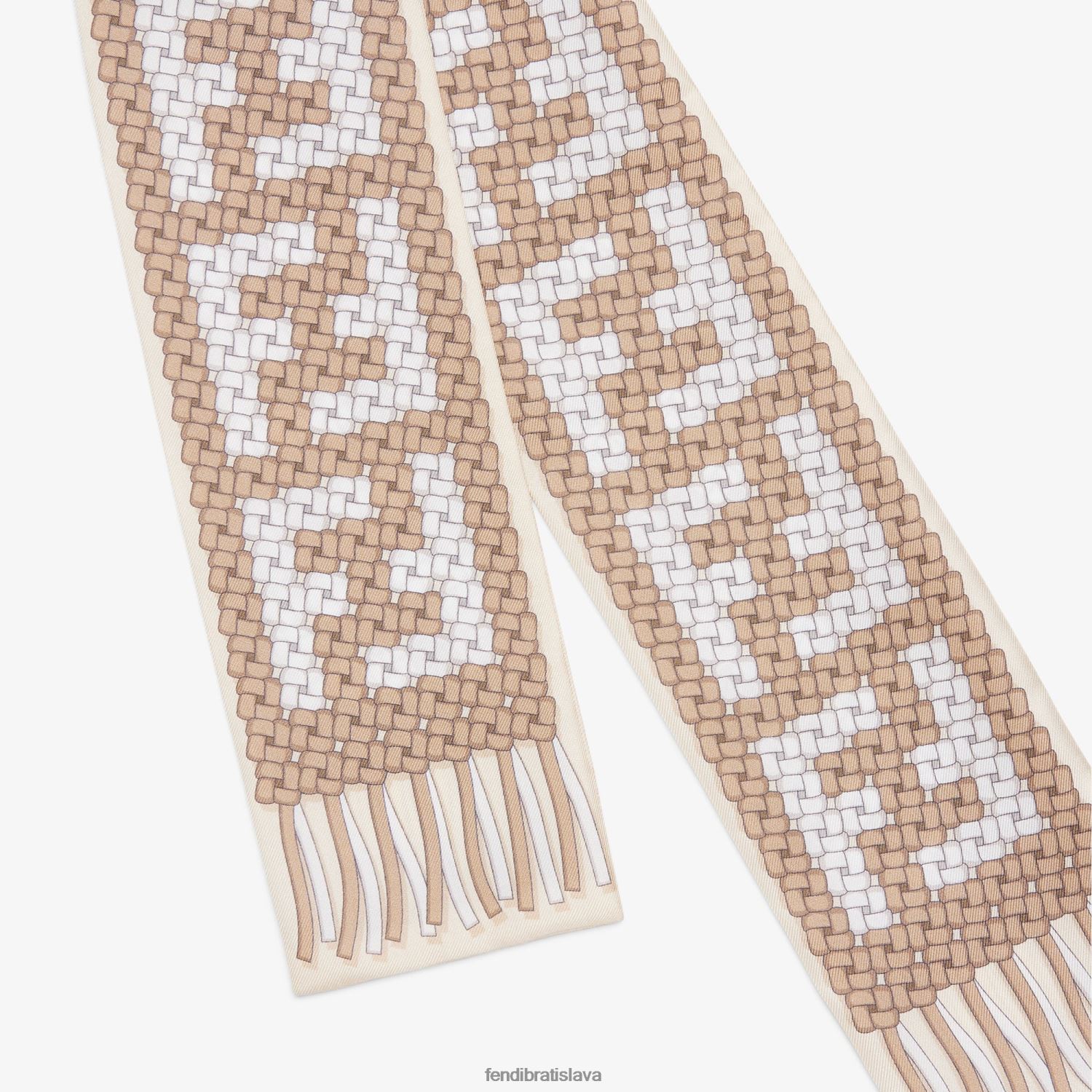 príslušenstvo Fendi zavinovacie hodvábne bandeau béžová ženy 8NT4Z8200