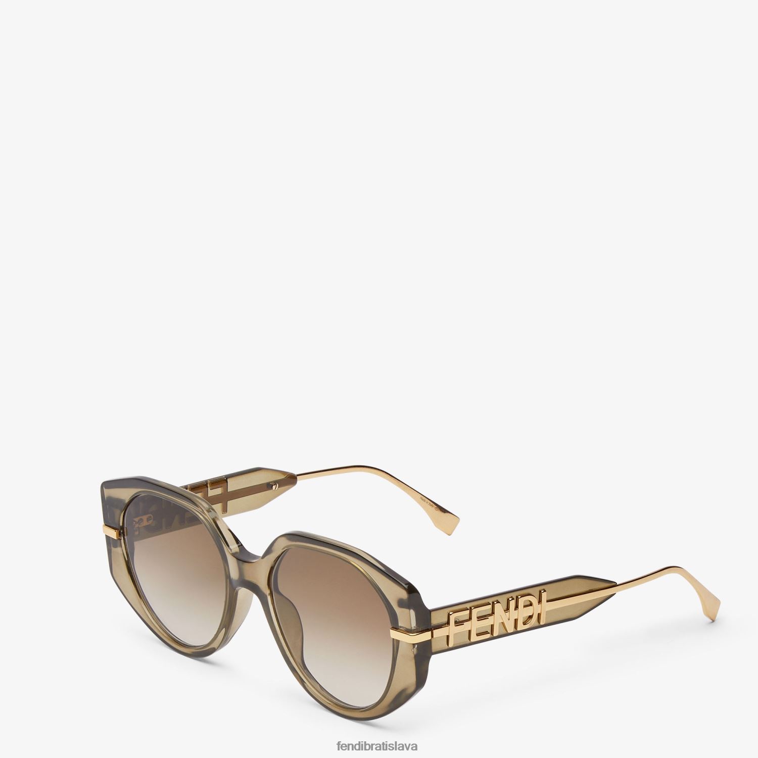 príslušenstvo Fendi Transparent Khaki Acetate Sunglasses zelená ženy 8NT4Z8277