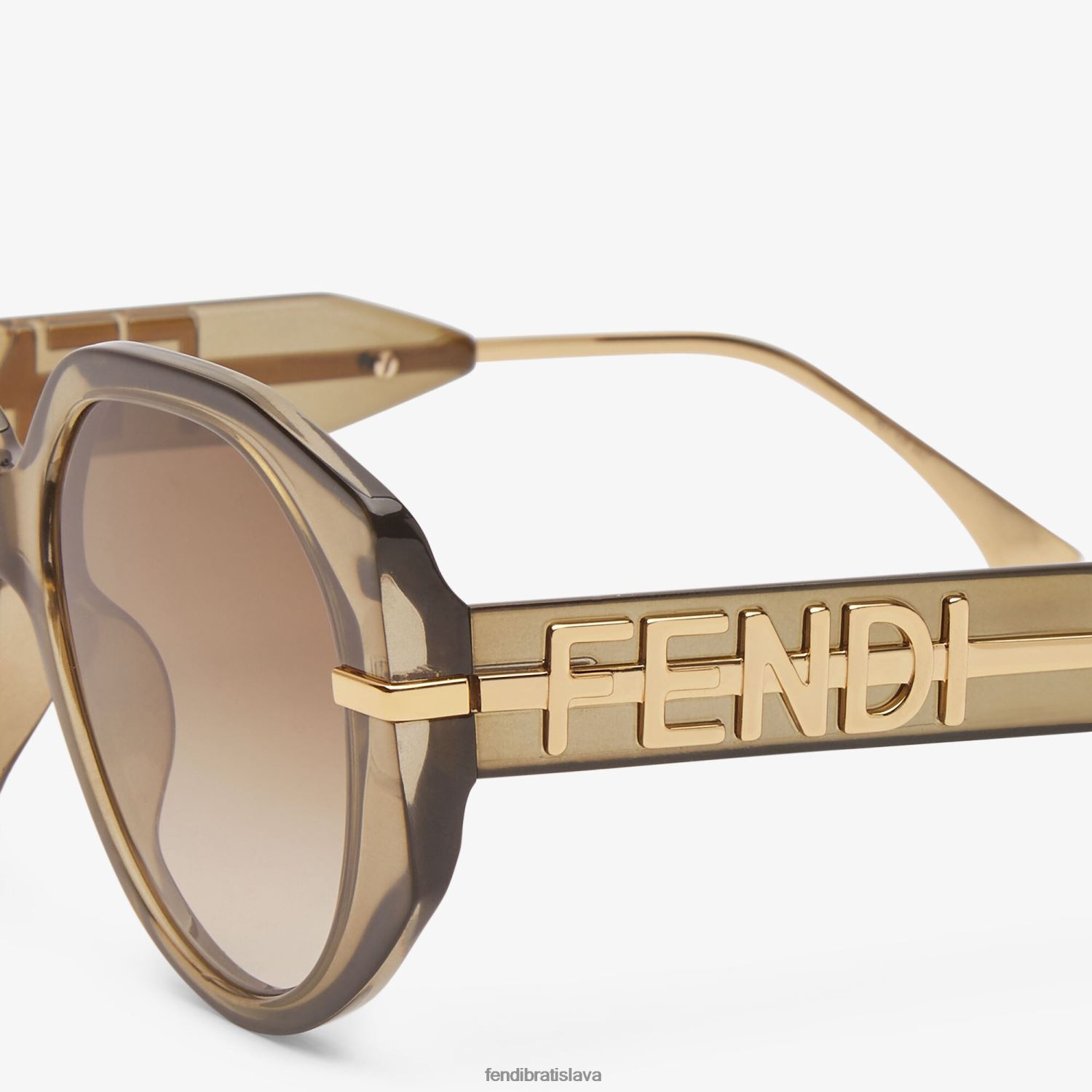 príslušenstvo Fendi Transparent Khaki Acetate Sunglasses zelená ženy 8NT4Z8277
