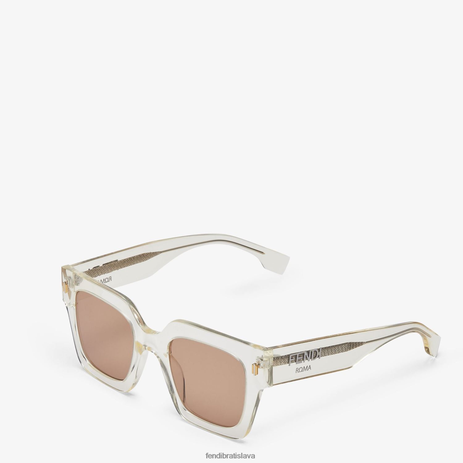 príslušenstvo Fendi rímske slnečné okuliare z acetátu biely ženy 8NT4Z8144